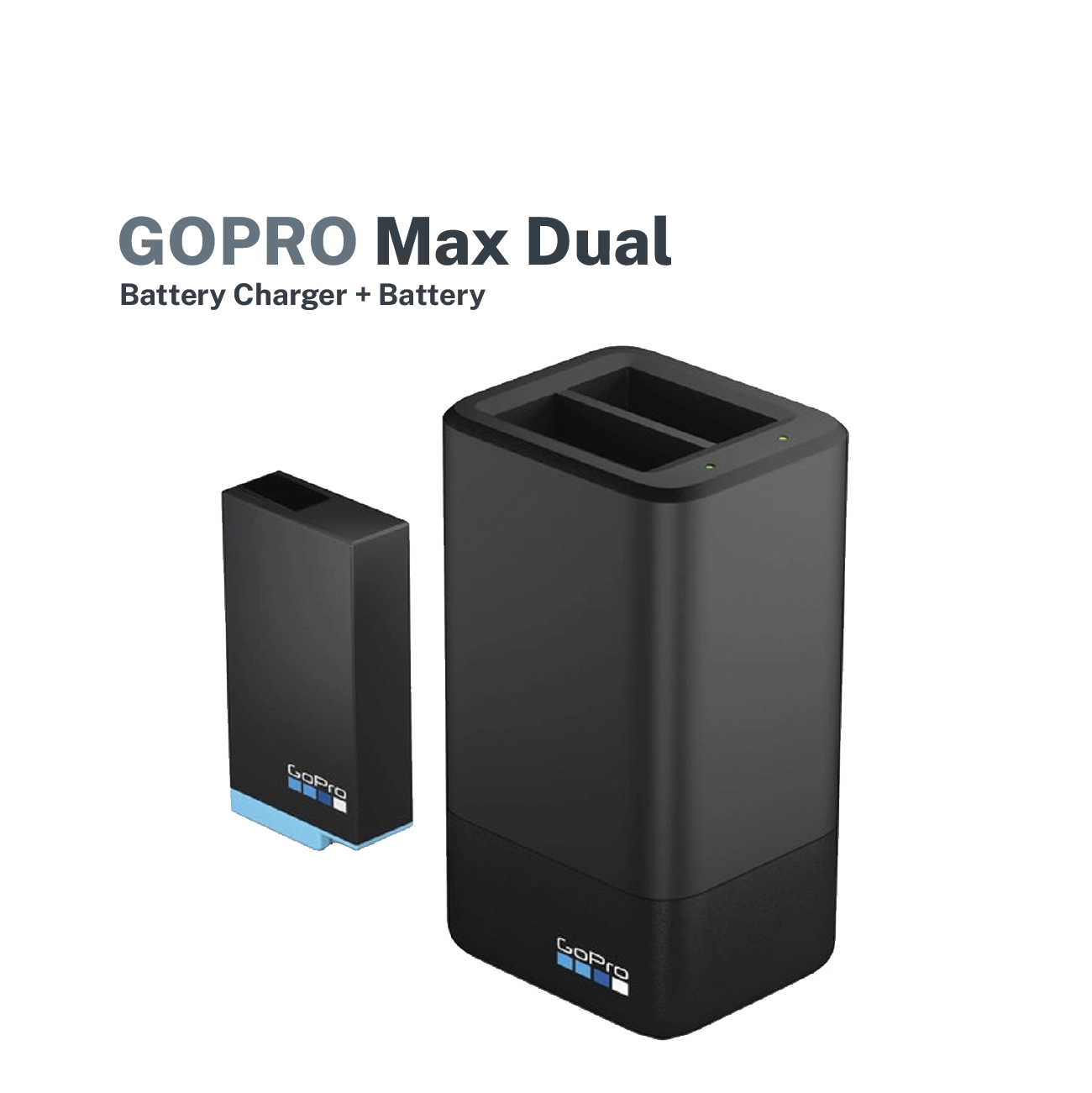 GoPro Dual Battery Charger with Rechargeable Battery for MAX