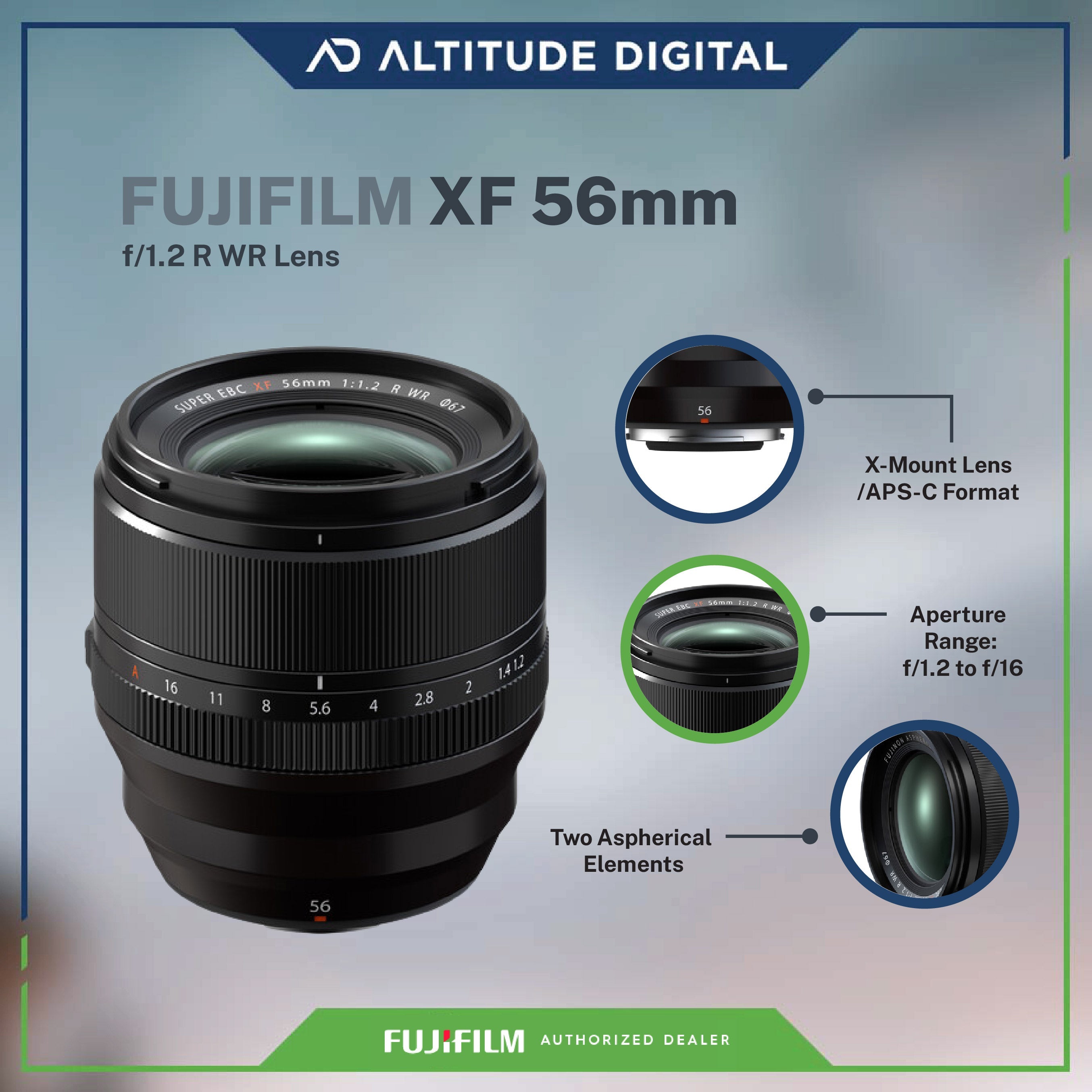 FUJIFILM XF 56mm f/1.2 R WR Lens
