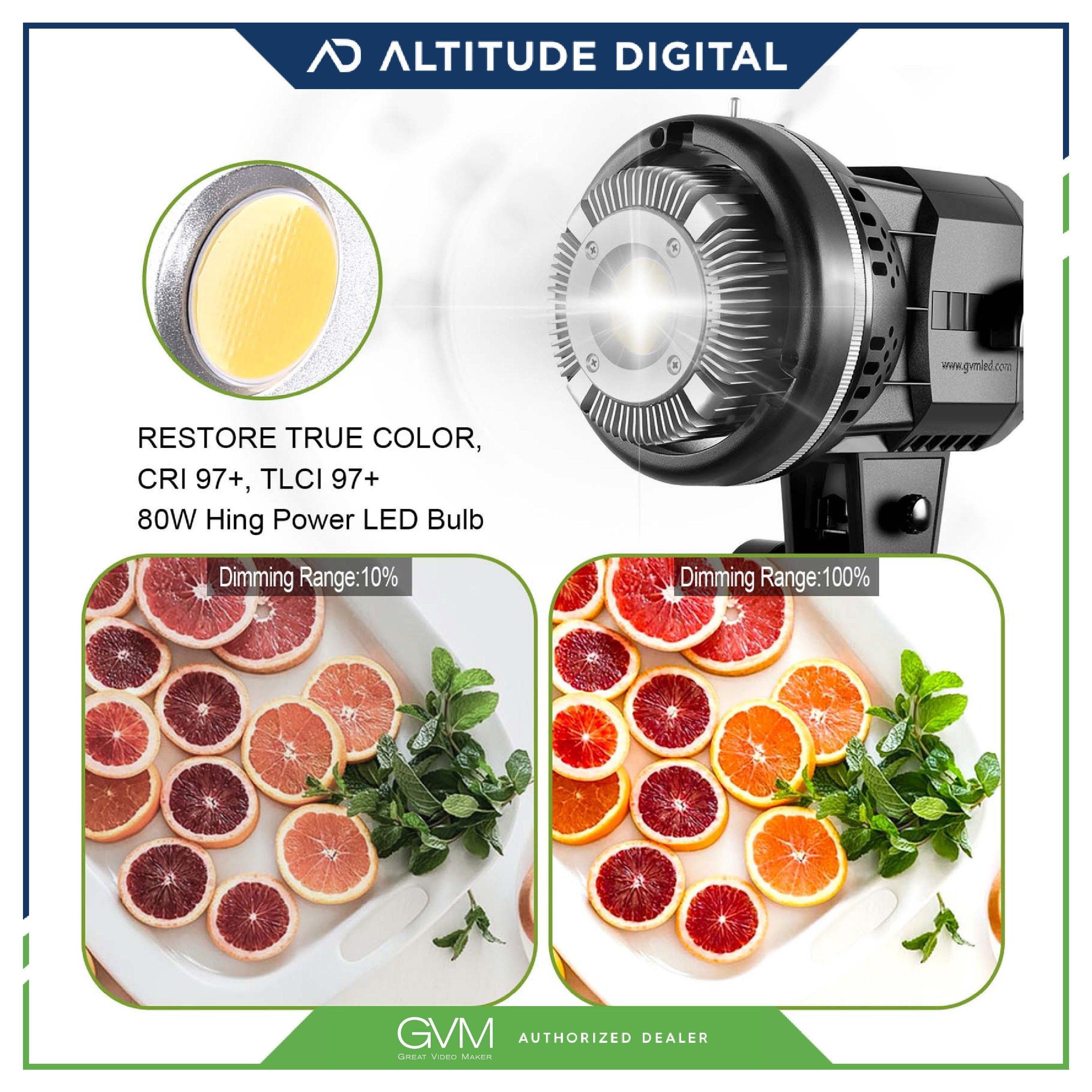 GVM P80S 80W High Power Led Lights