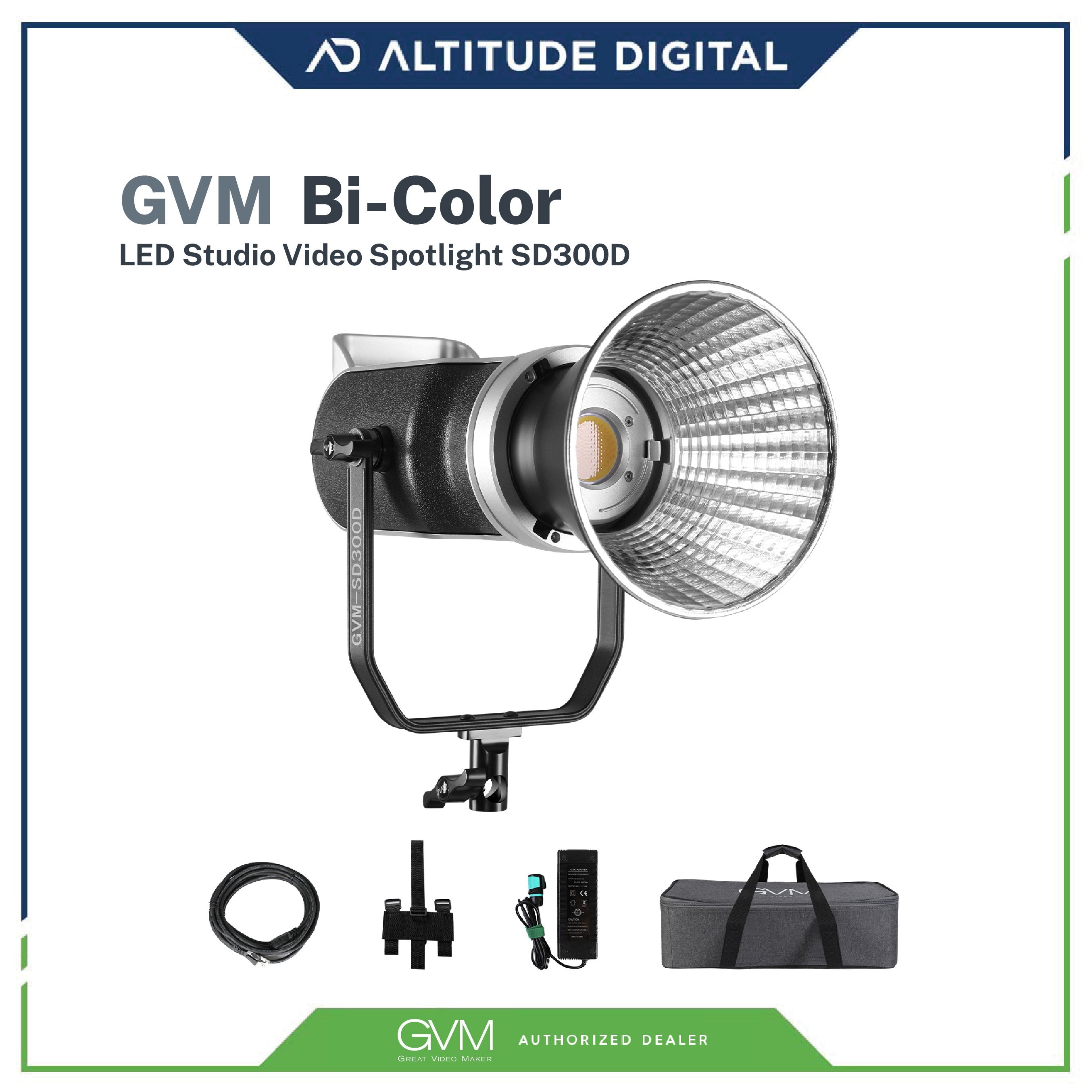 GVM 300W Bi-Color LED Studio Video Spotlight SD300D