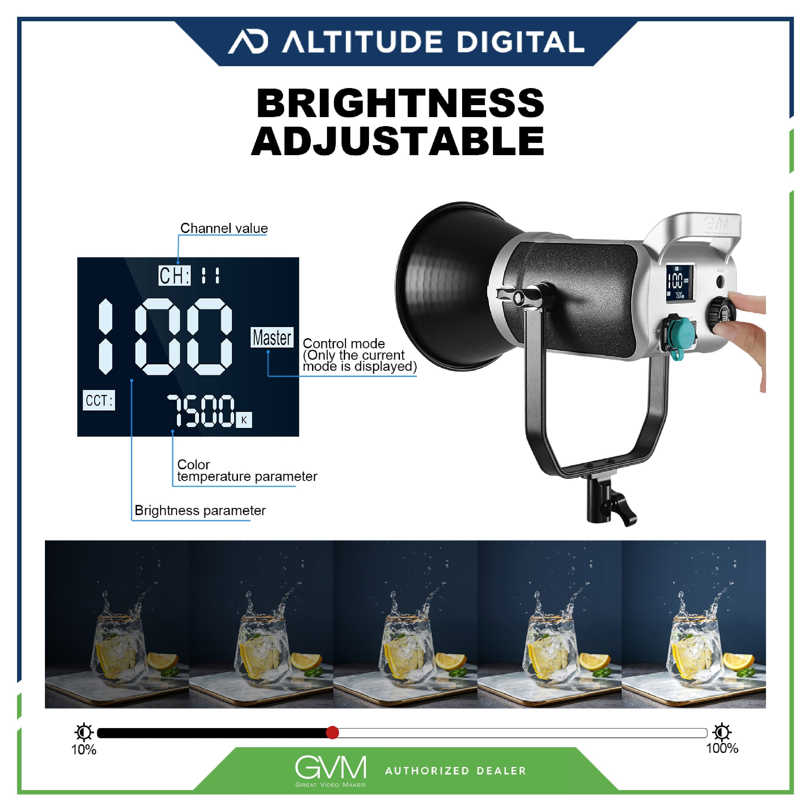 GVM 300W Bi-Color LED Studio Video Spotlight SD300D