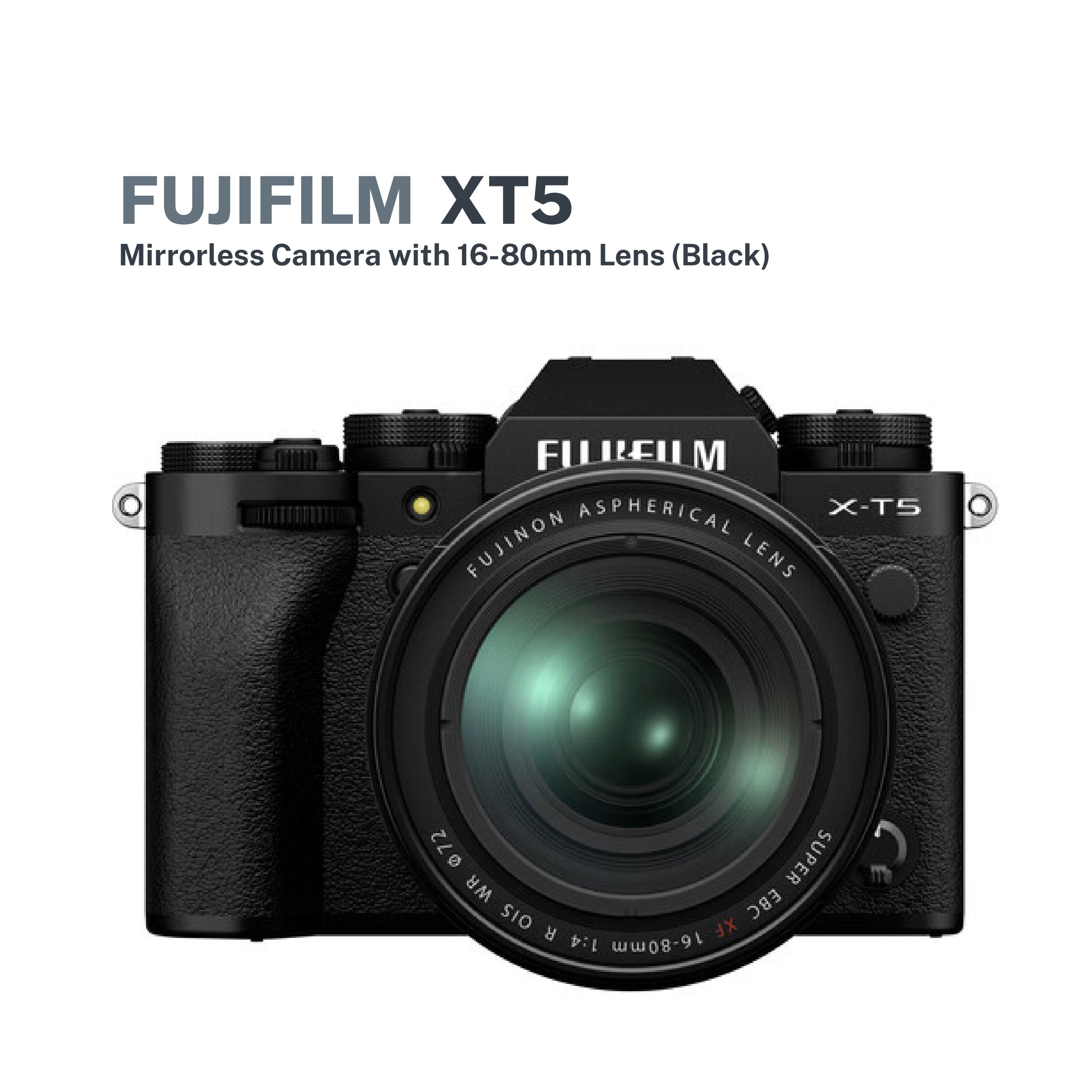 FUJIFILM X-T5 Mirrorless Camera with 16-80mm Lens (Black)