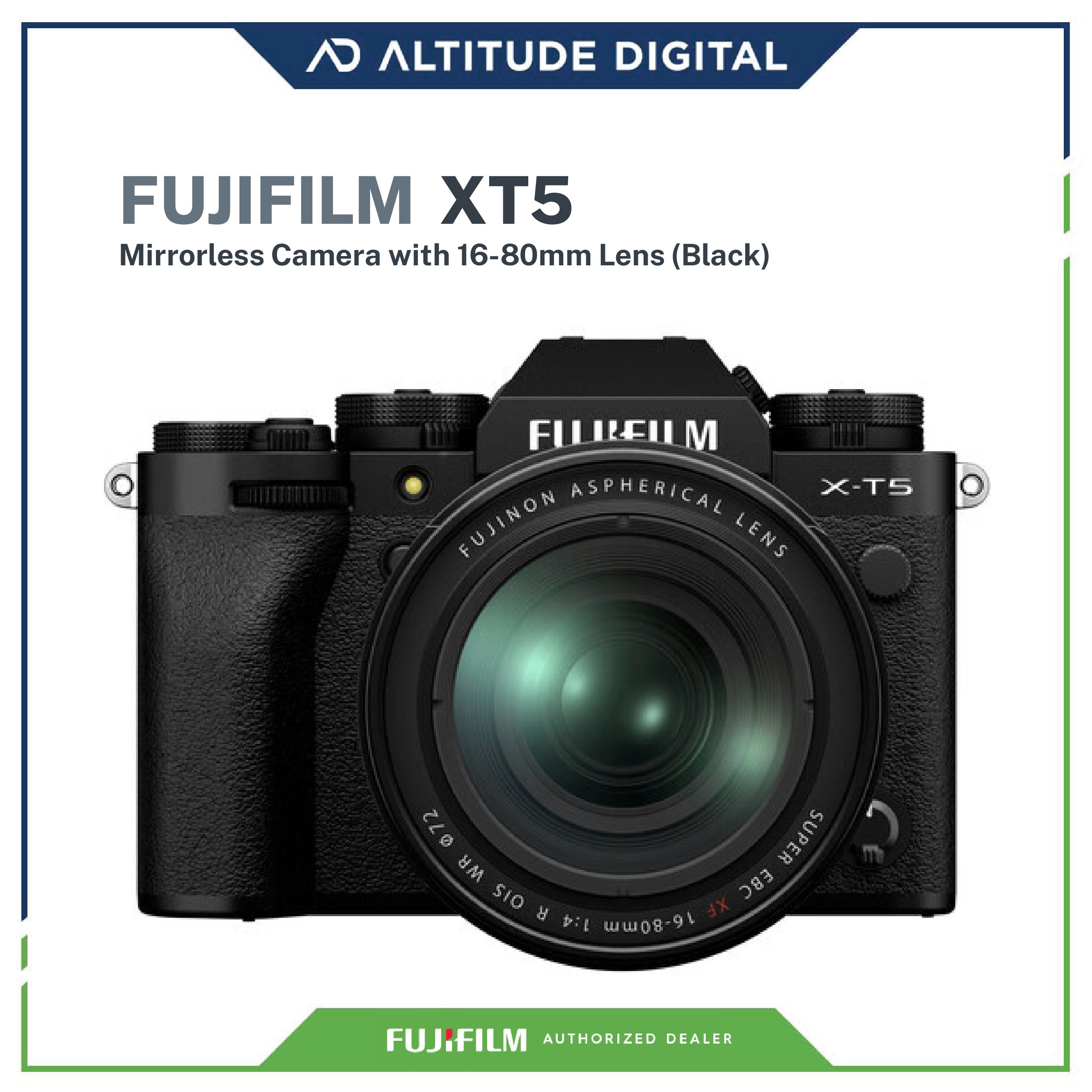 FUJIFILM X-T5 Mirrorless Camera with 16-80mm Lens (Black)