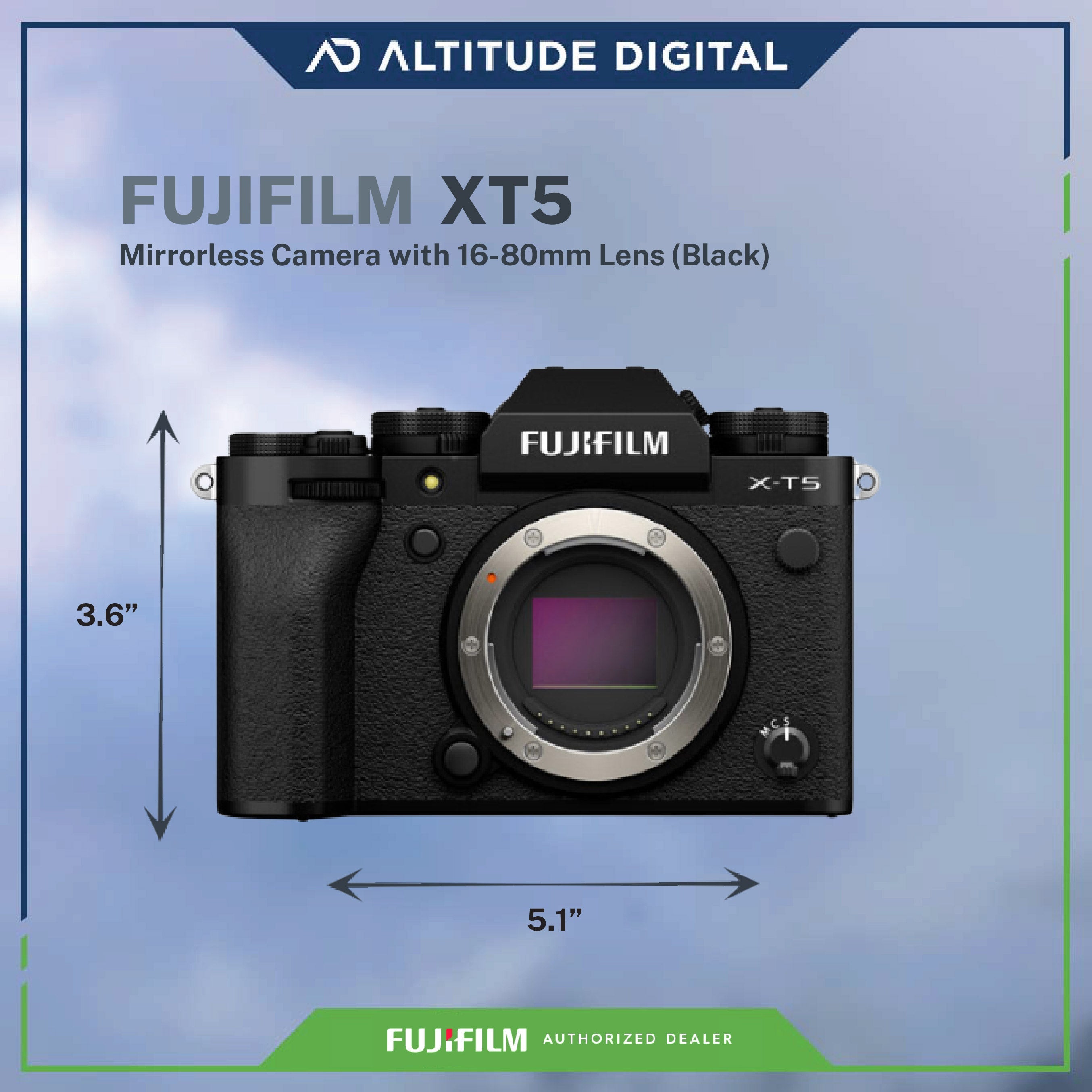 FUJIFILM X-T5 Mirrorless Camera with 16-80mm Lens (Black)