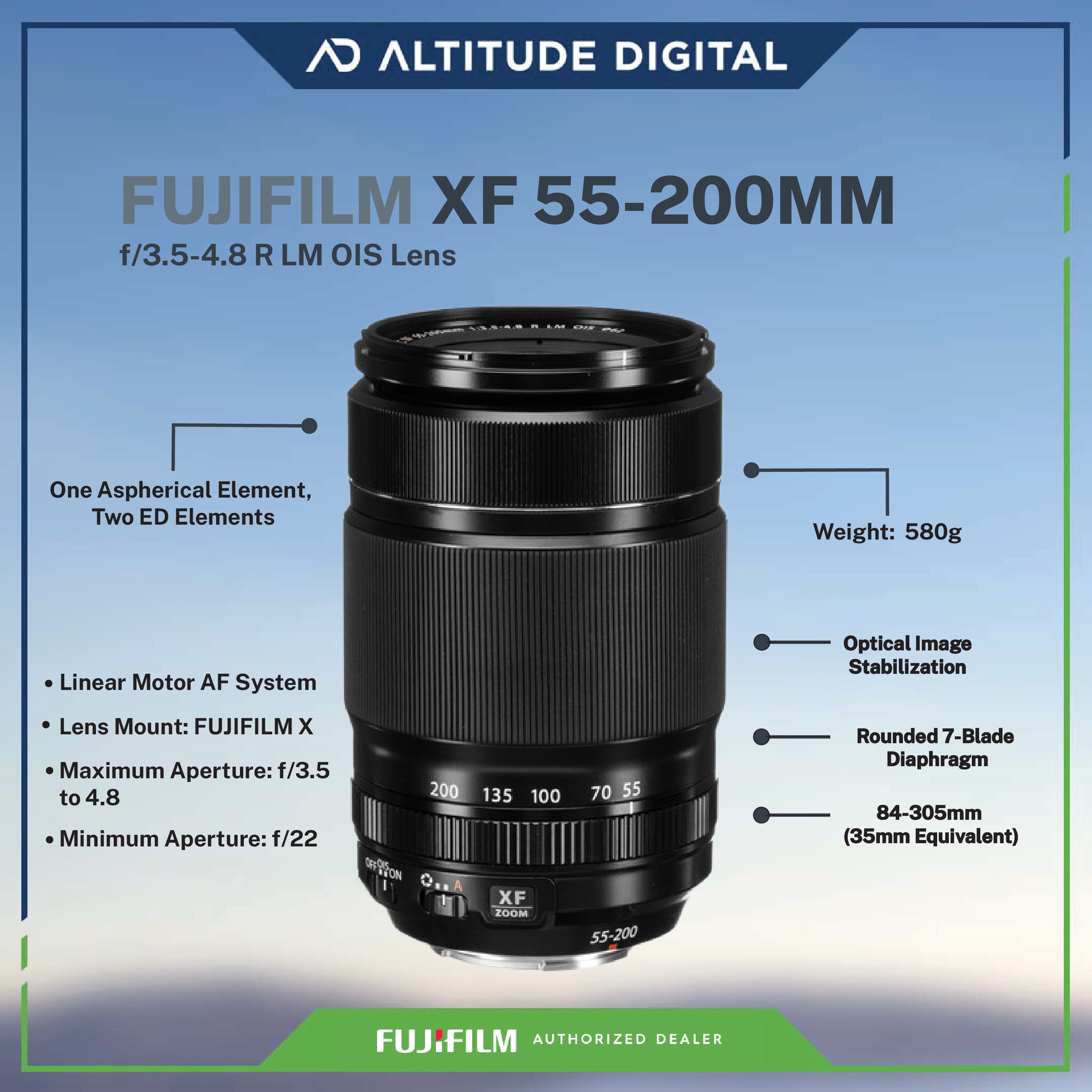FUJIFILM XF 55-200mm f/3.5-4.8 R LM OIS Lens