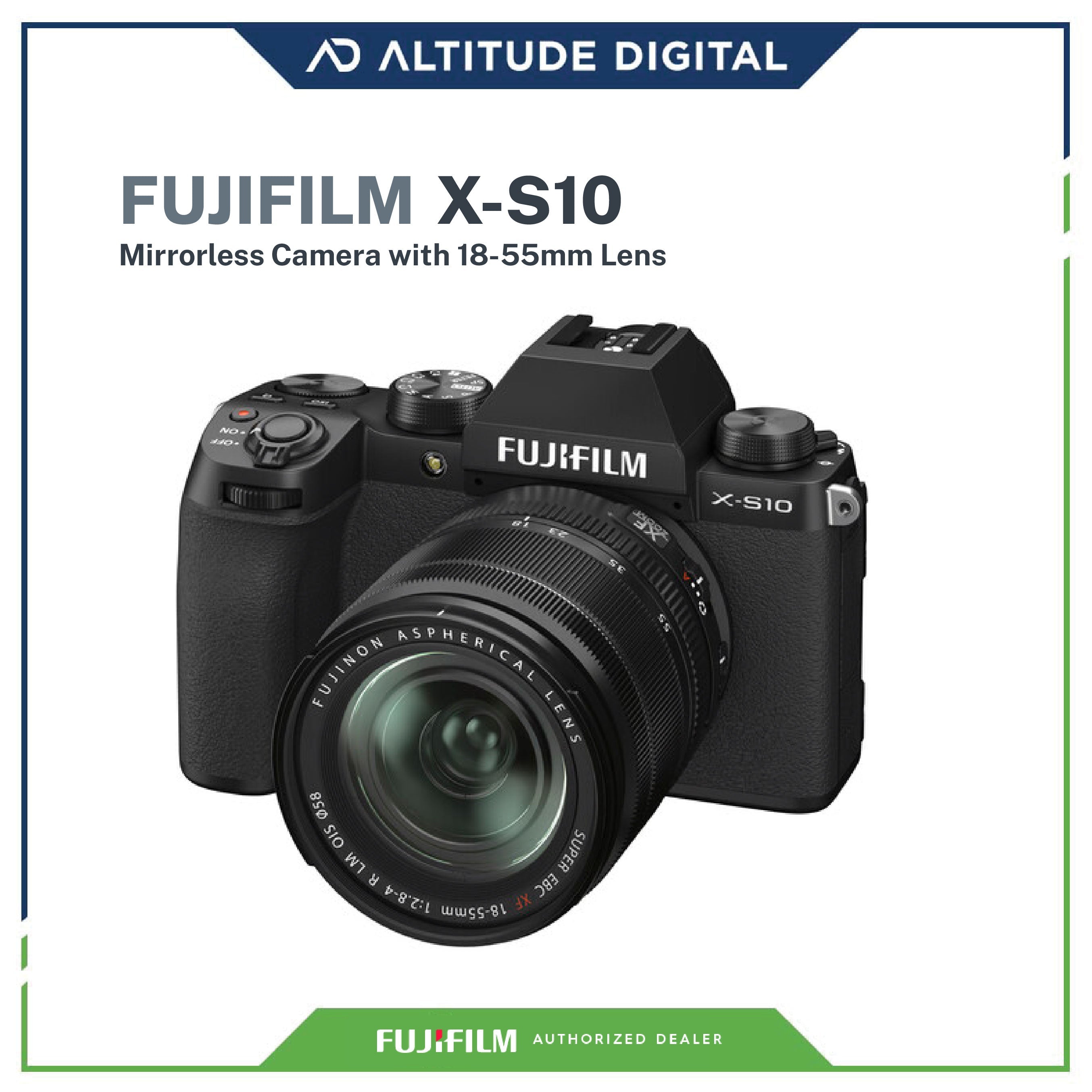 FUJIFILM X-S10 Mirrorless Camera with 18-55mm Lens