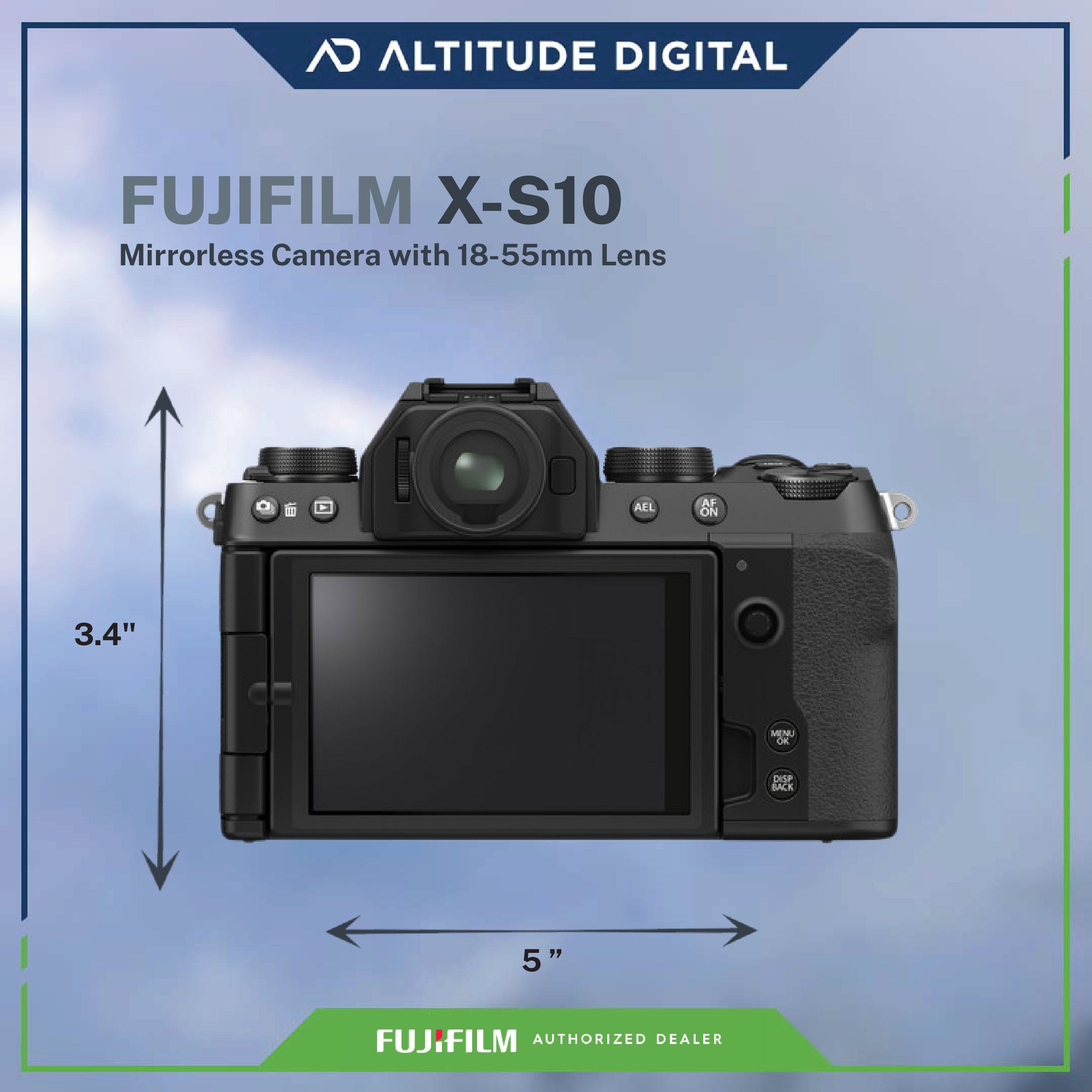 FUJIFILM X-S10 Mirrorless Camera with 18-55mm Lens