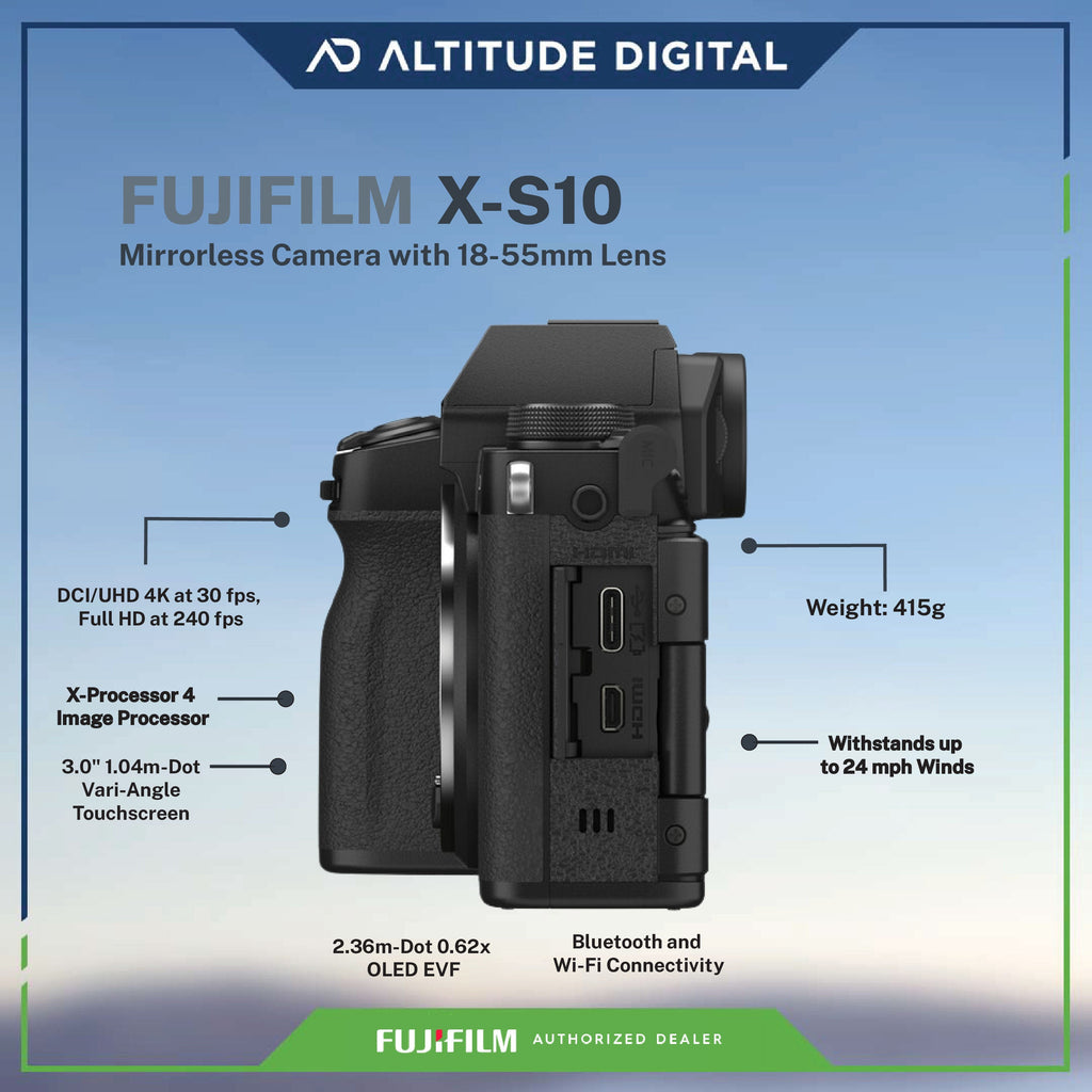 FUJIFILM X-S10 Mirrorless Camera with 18-55mm Lens
