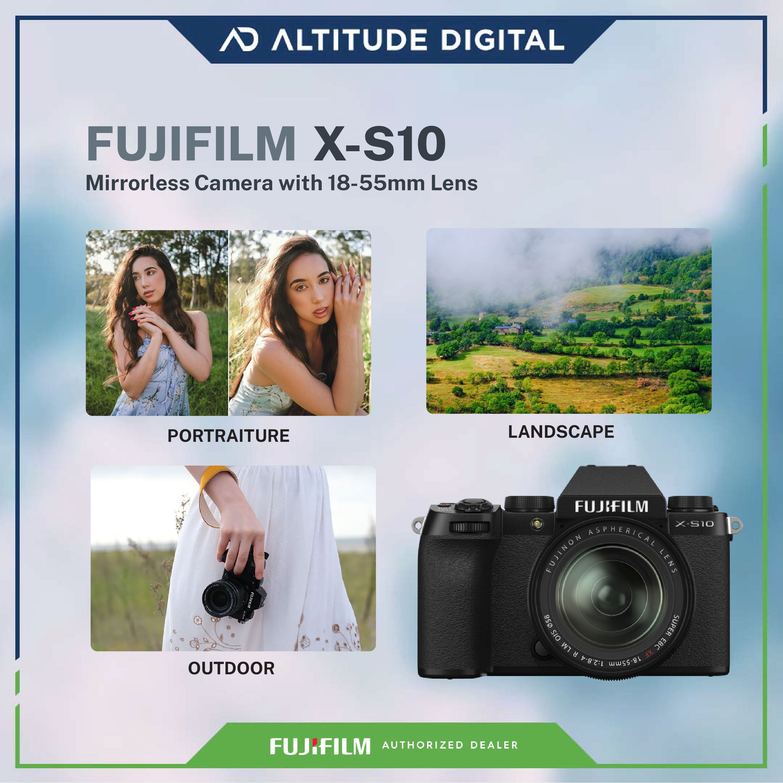 FUJIFILM X-S10 Mirrorless Camera with 18-55mm Lens
