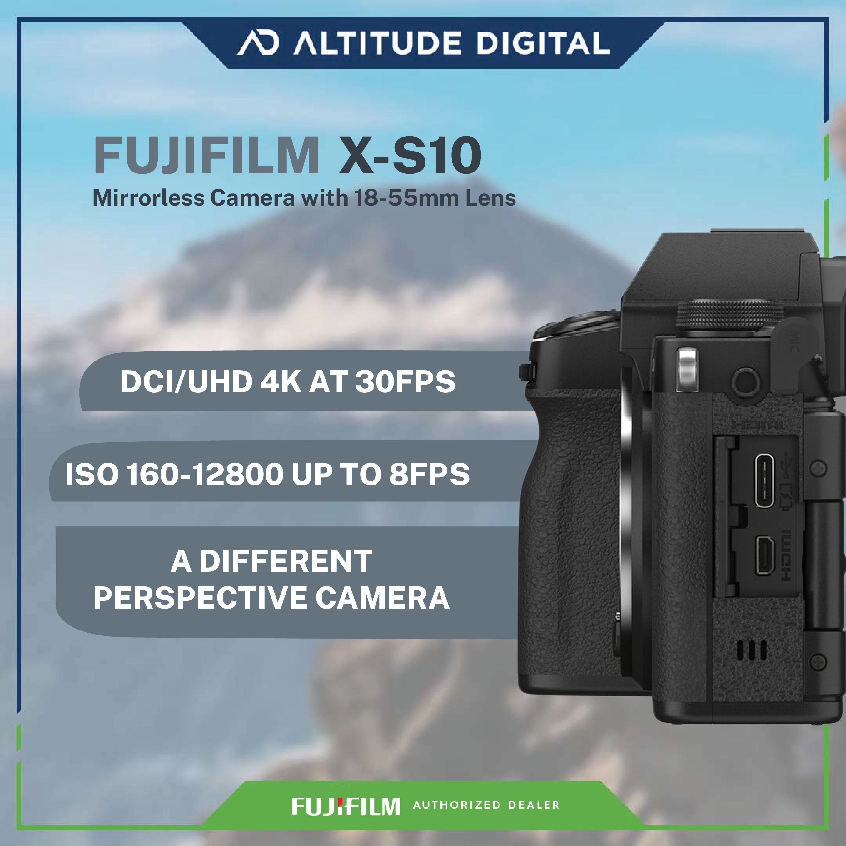 FUJIFILM X-S10 Mirrorless Camera with 18-55mm Lens