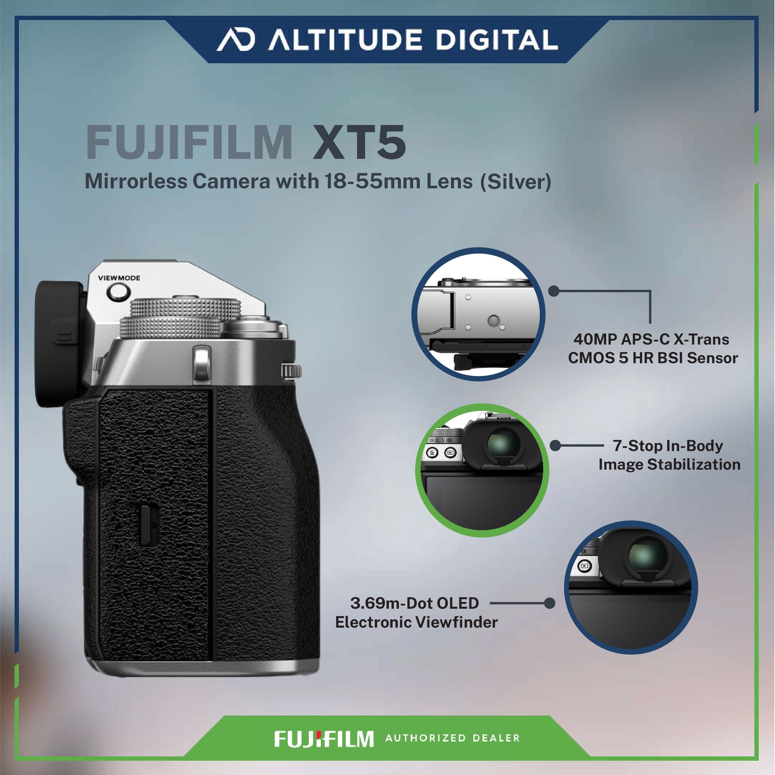 FUJIFILM X-T5 Mirrorless Camera with 18-55mm Lens