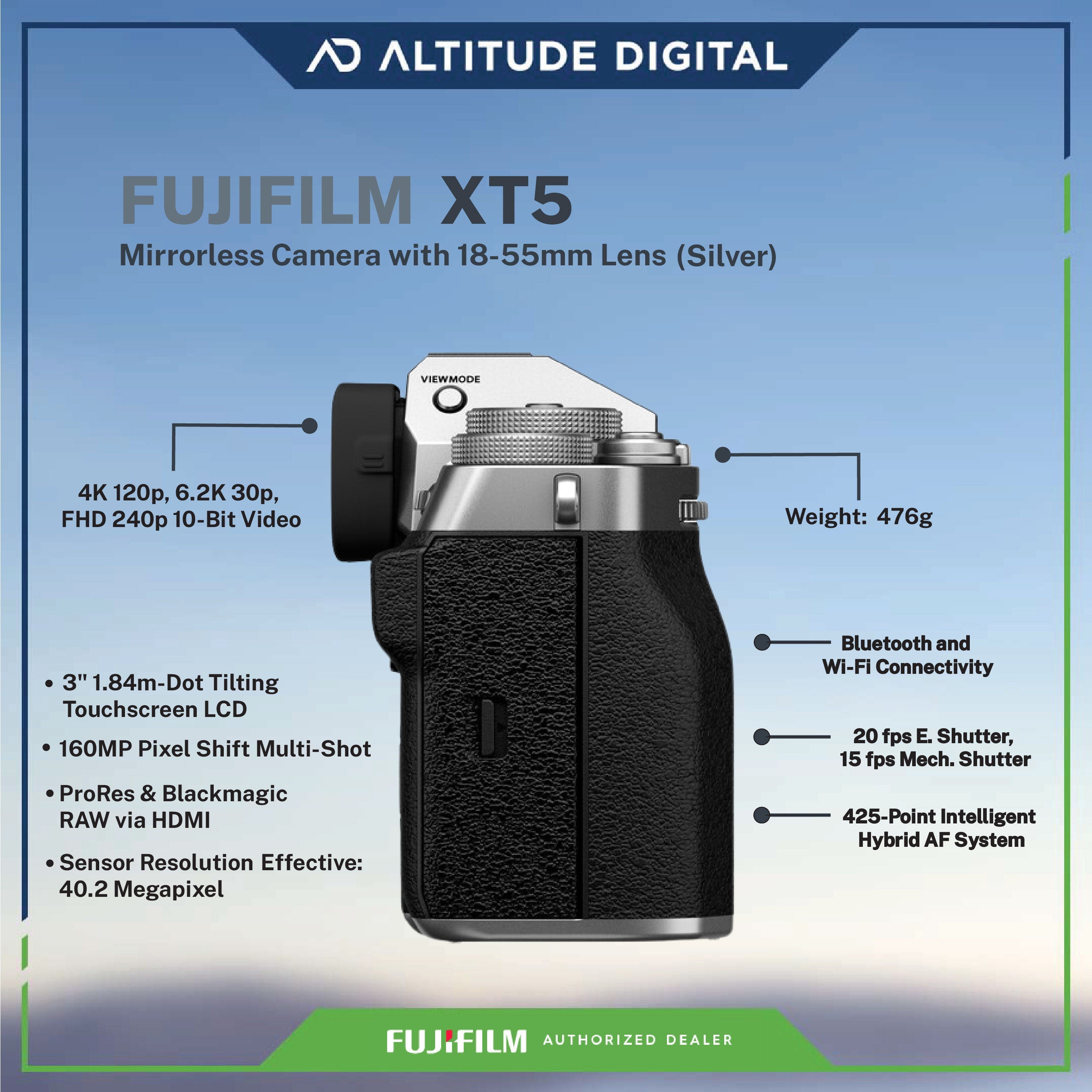 FUJIFILM X-T5 Mirrorless Camera with 18-55mm Lens