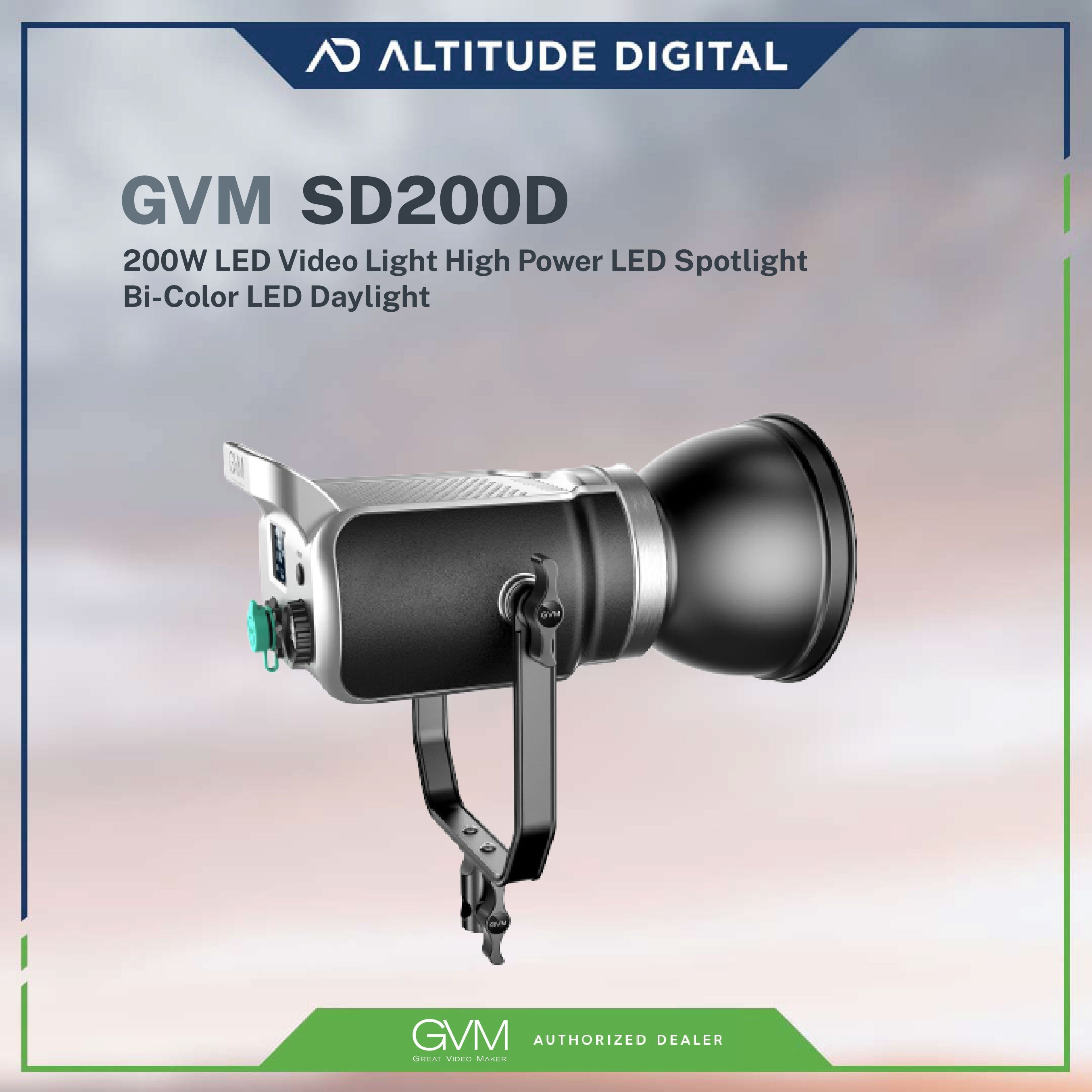GVM SD200D 200W High Power LED Spotlight Bi-Color
