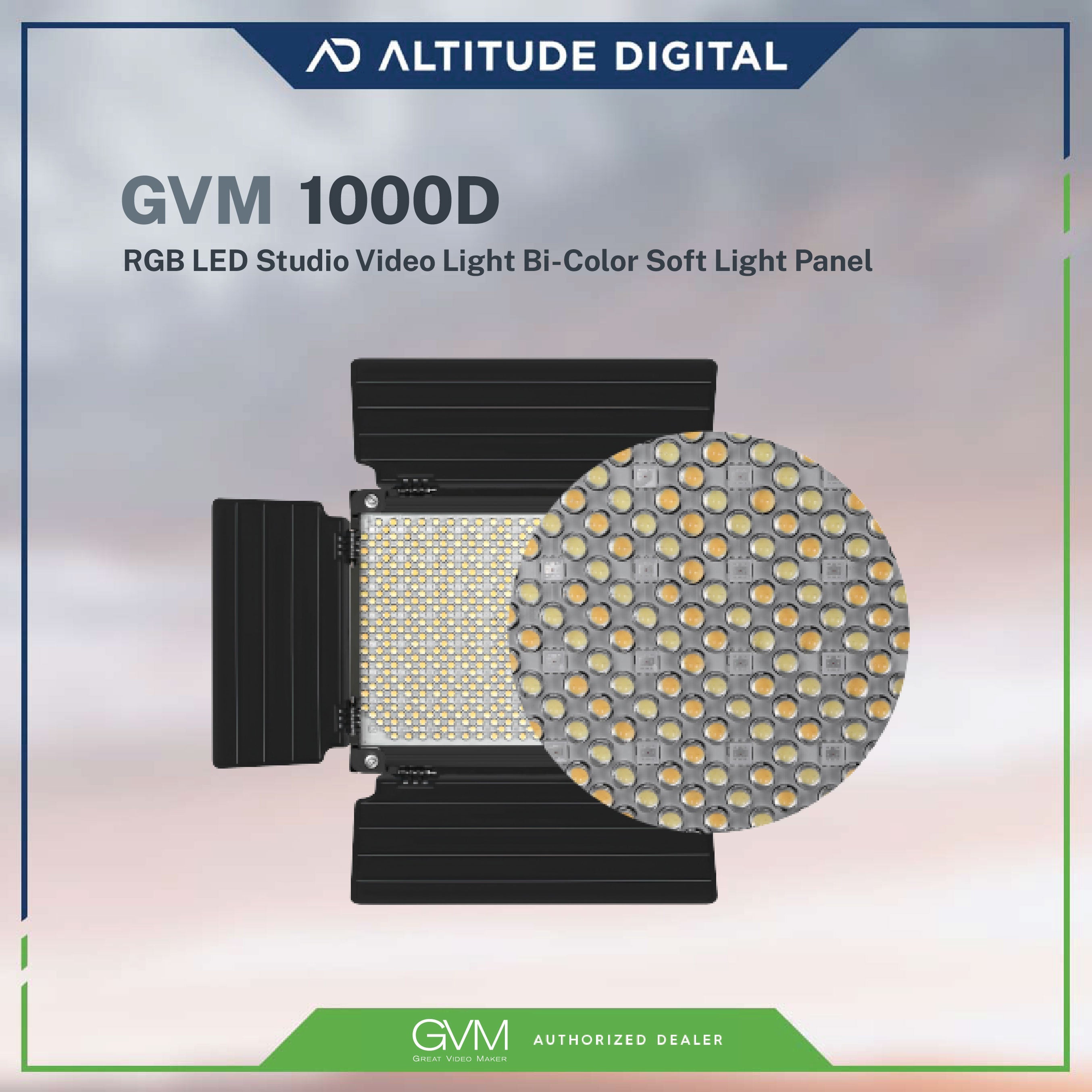 GVM 1000D 45W RGB LED Studio Video Light Bi-Color Soft Light Panel