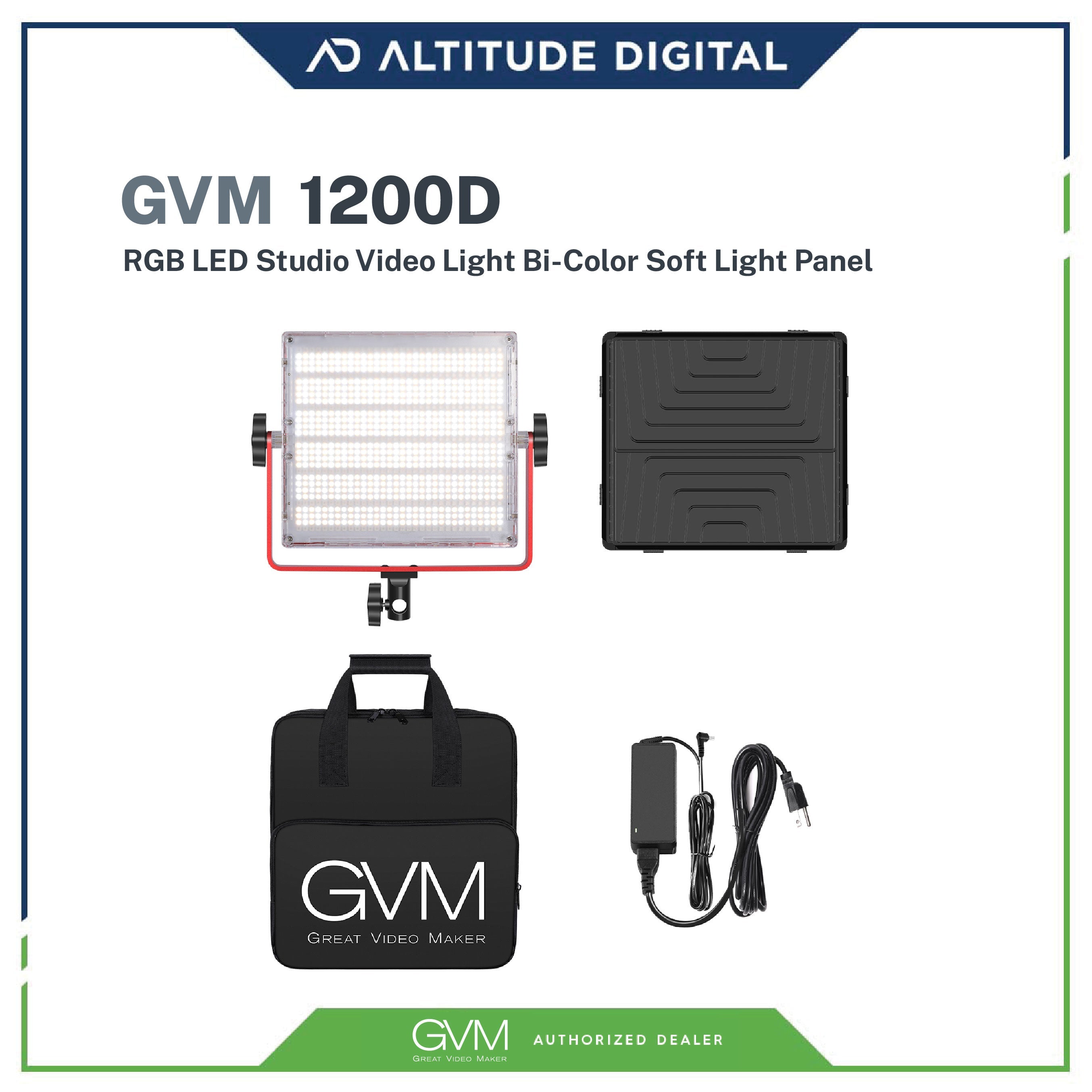 GVM 1200D 50W RGB LED Studio Video Light Bi-Color Light Panel