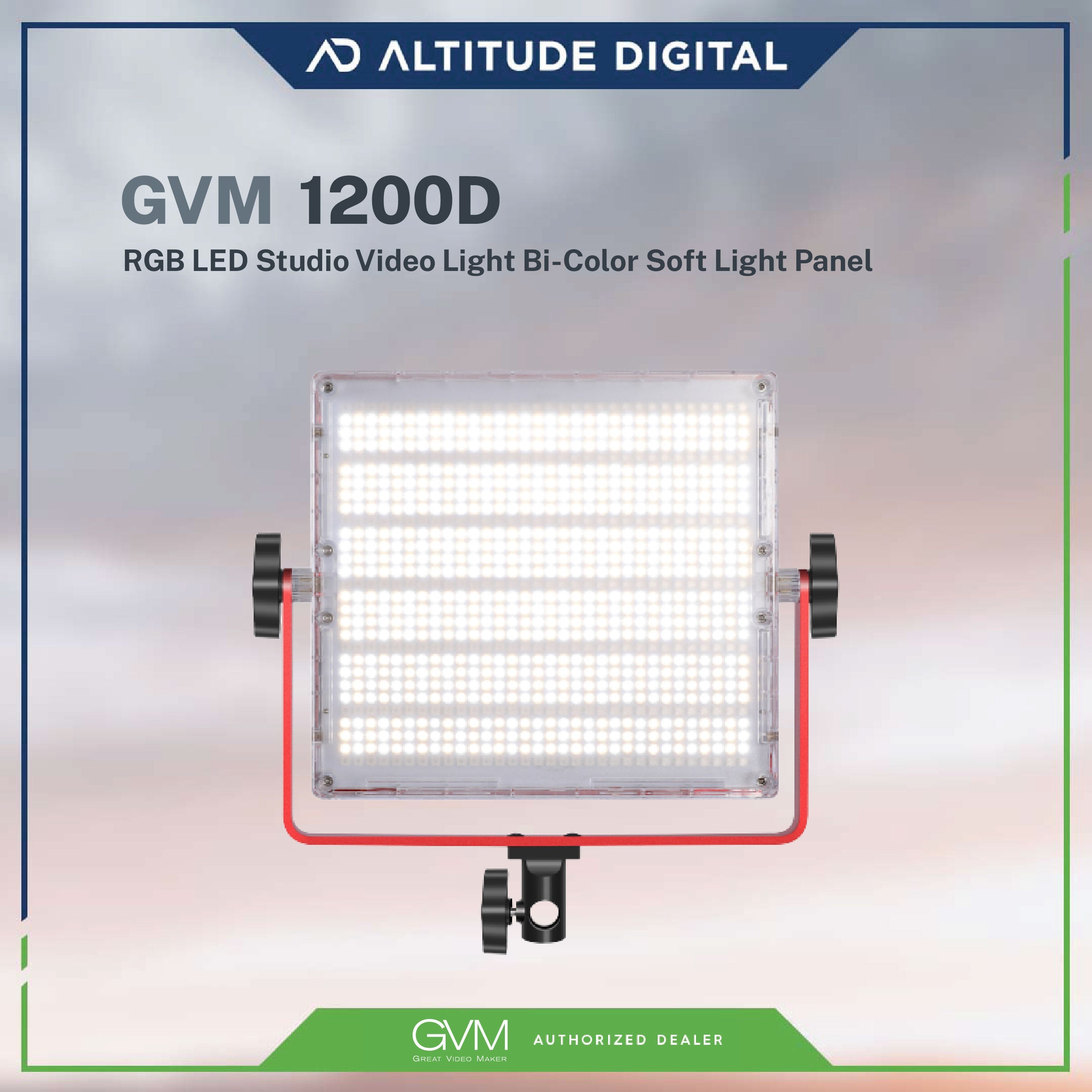 GVM 1200D 50W RGB LED Studio Video Light Bi-Color Light Panel