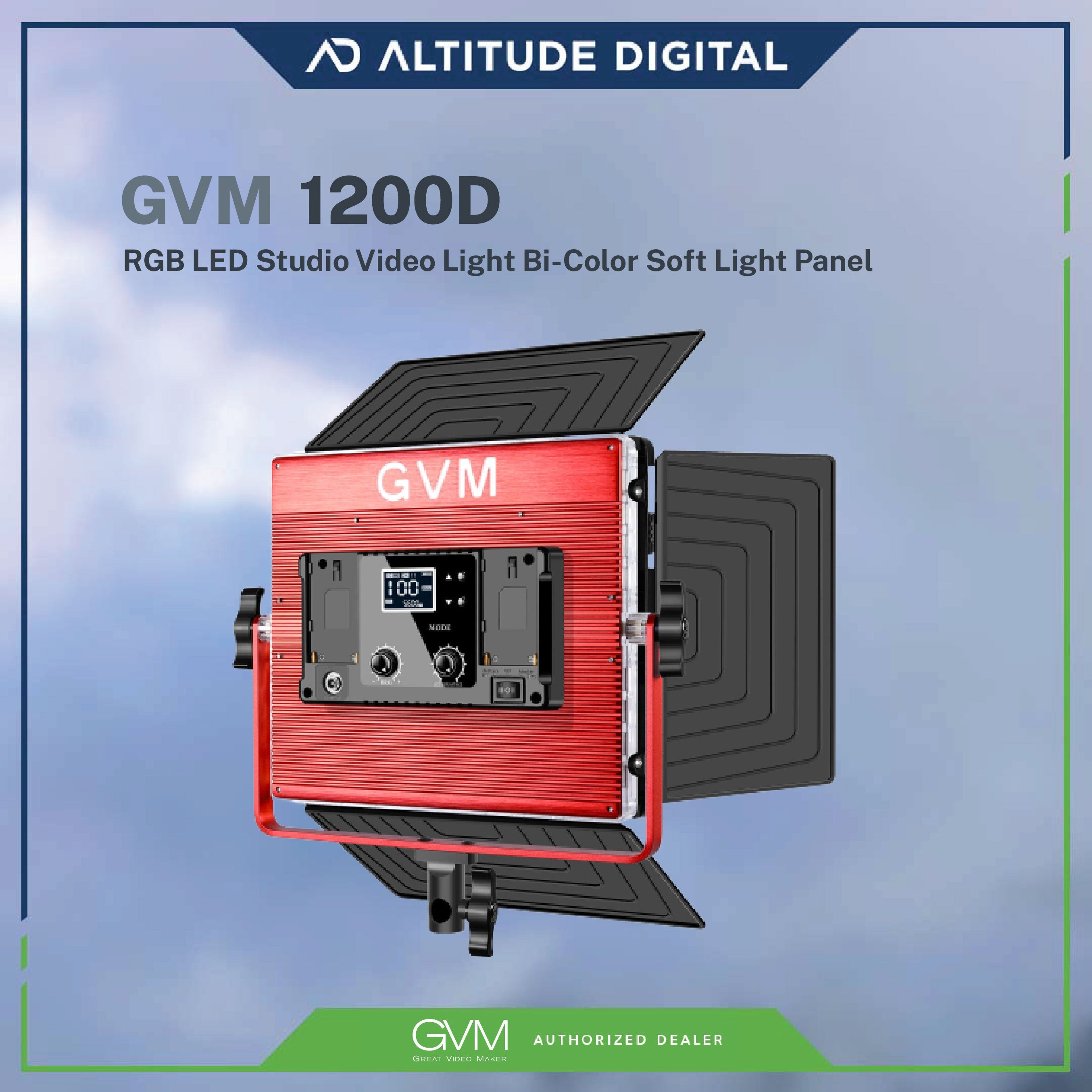 GVM 1200D 50W RGB LED Studio Video Light Bi-Color Light Panel