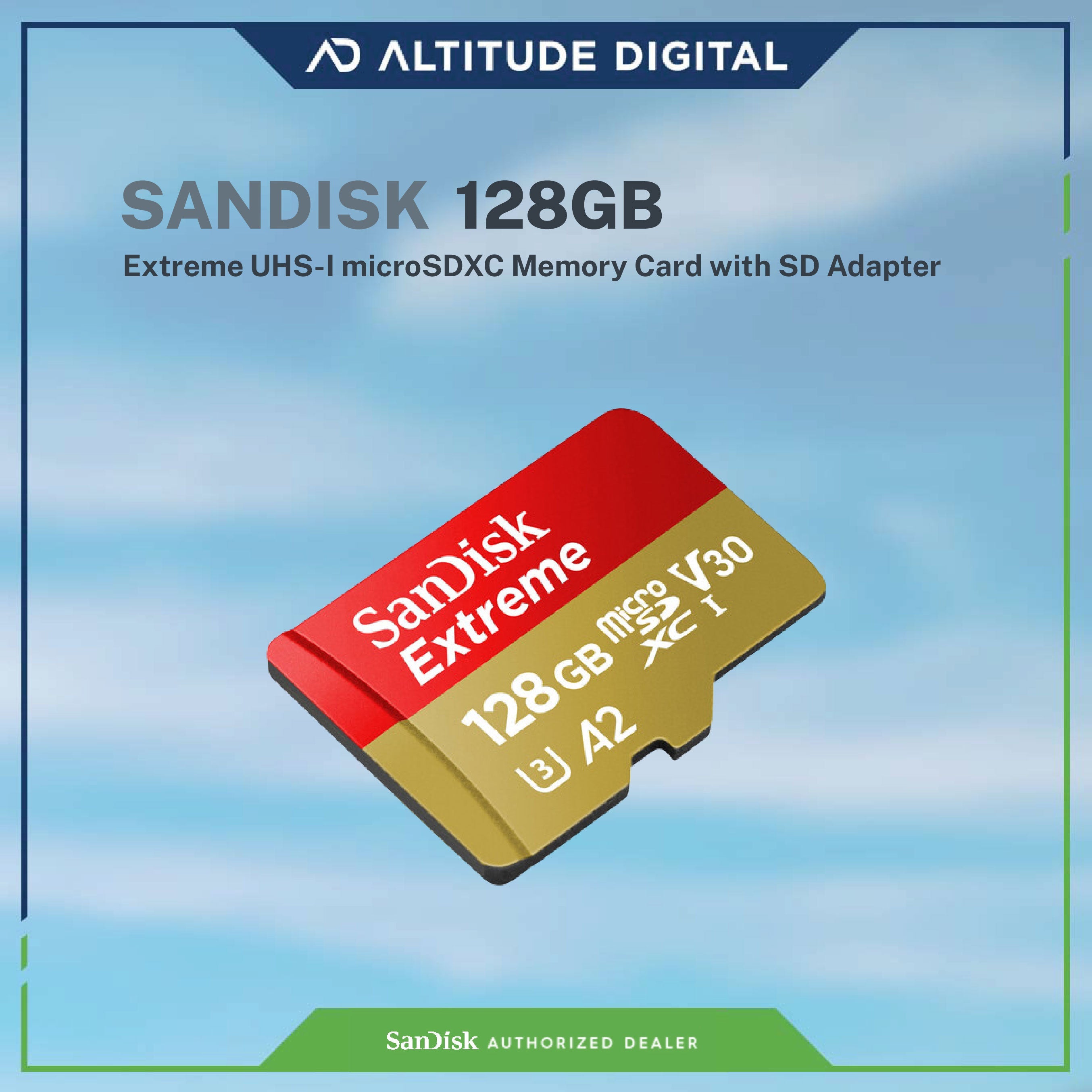 SanDisk Extreme microSDXC, SQXAA 128GB w/ SD Adapter