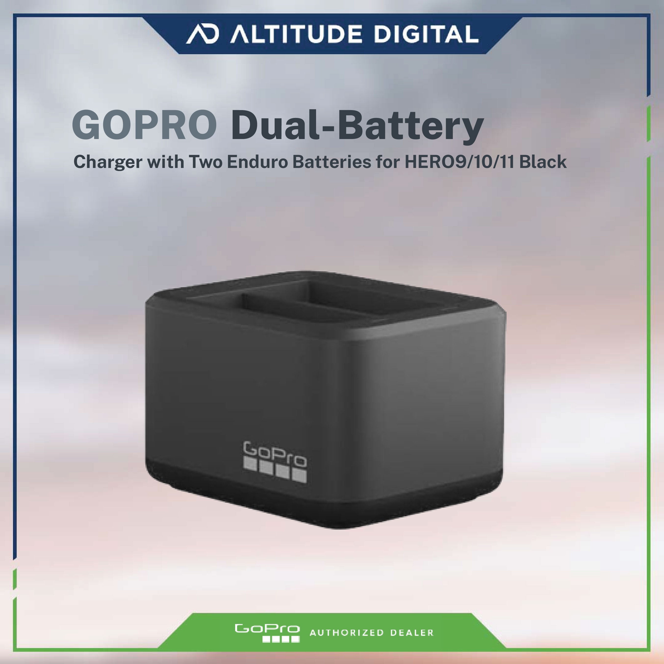 GoPro Dual Battery Charger + Enduro Batteries For Hero9/Hero10/Hero11/Hero12