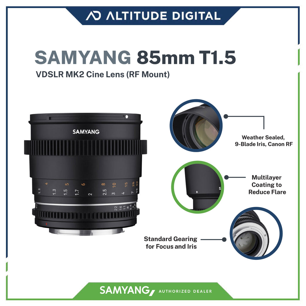SAMYANG 85mm T1.5 VDSLR MK2 -Canon RF