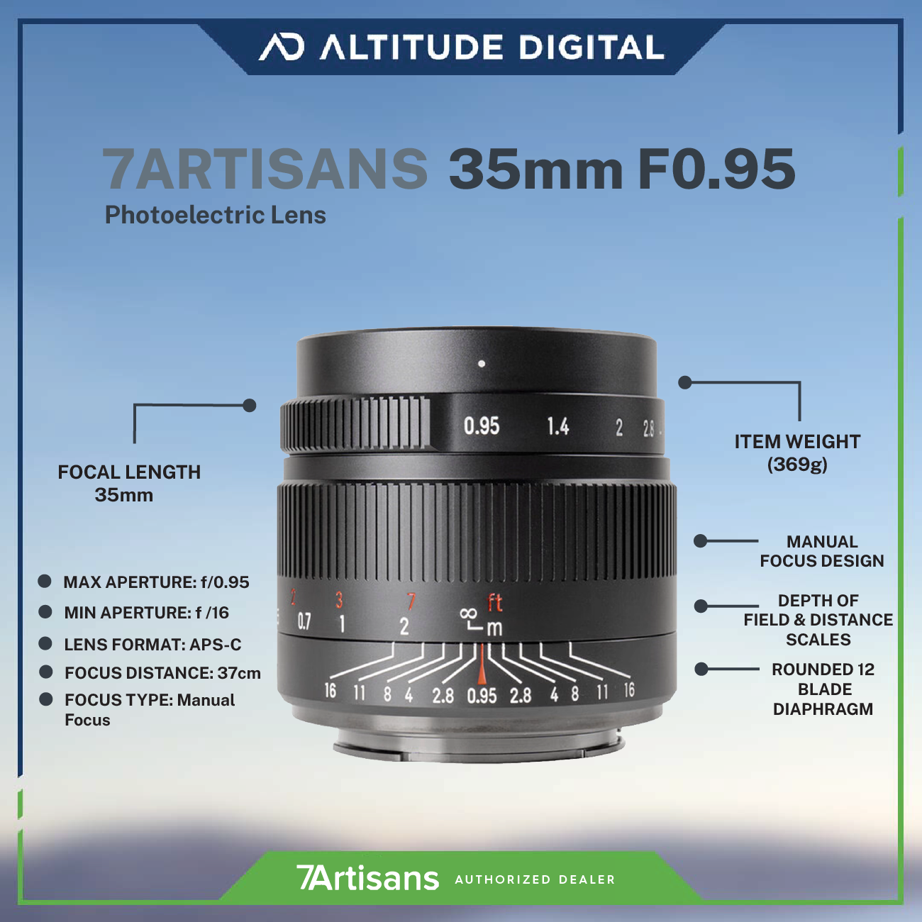 7Artisans 35mm F0.95 APS-C Mirrorless Lens