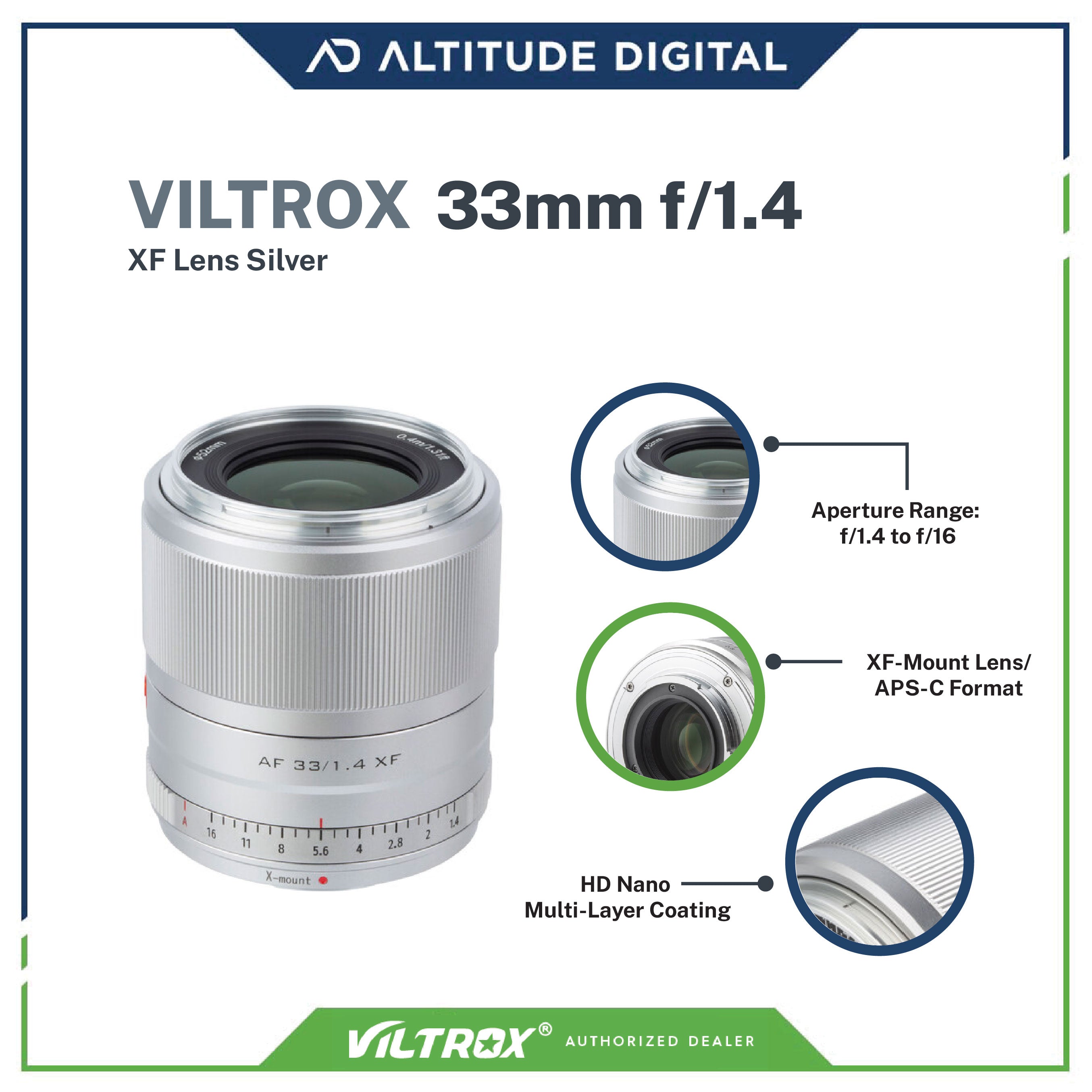 Viltrox AF 33/1.4 Fujifilm X - Silver