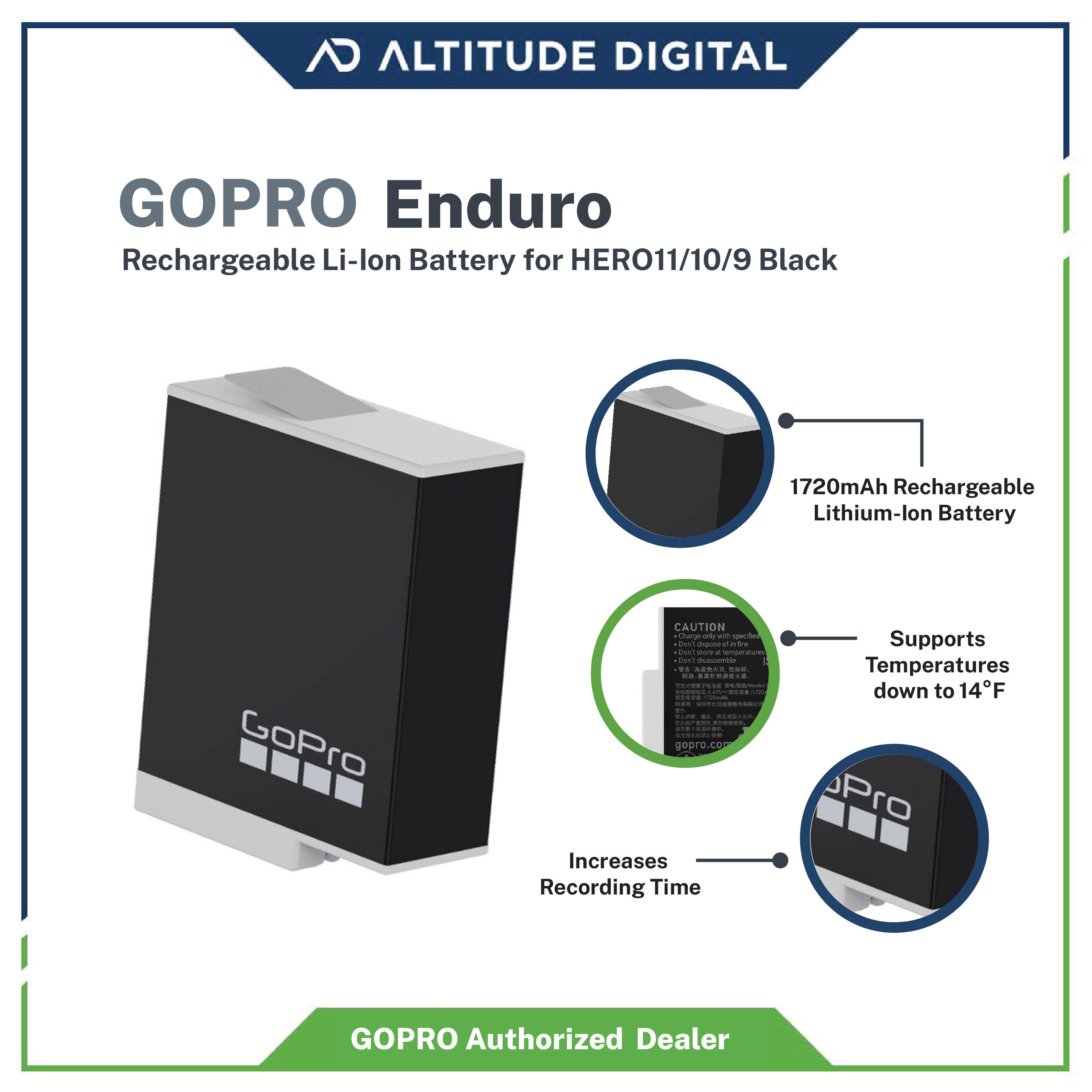 GoPro Enduro Battery for Hero 9/10/11/12 Black