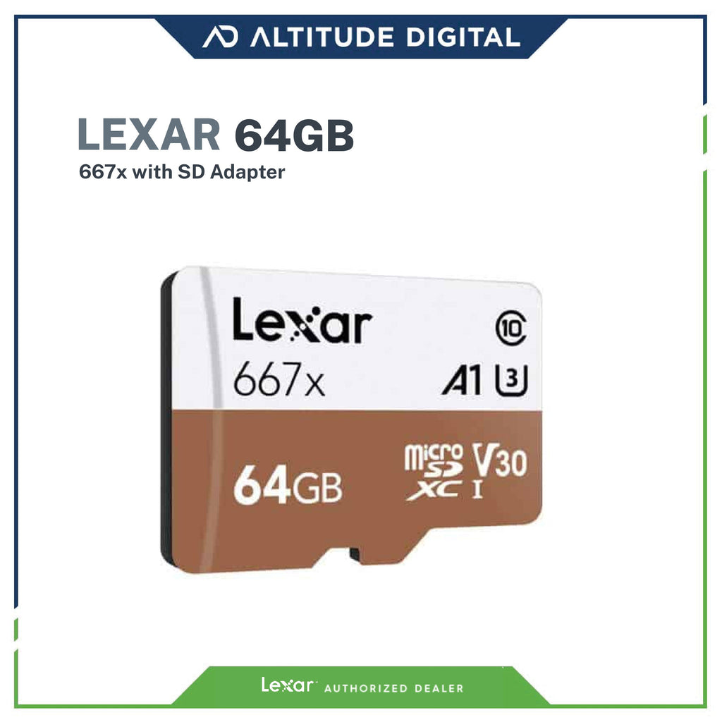 Lexar 64GB Professional 667x UHS-I microSDXC Memory Card with SD Adapter