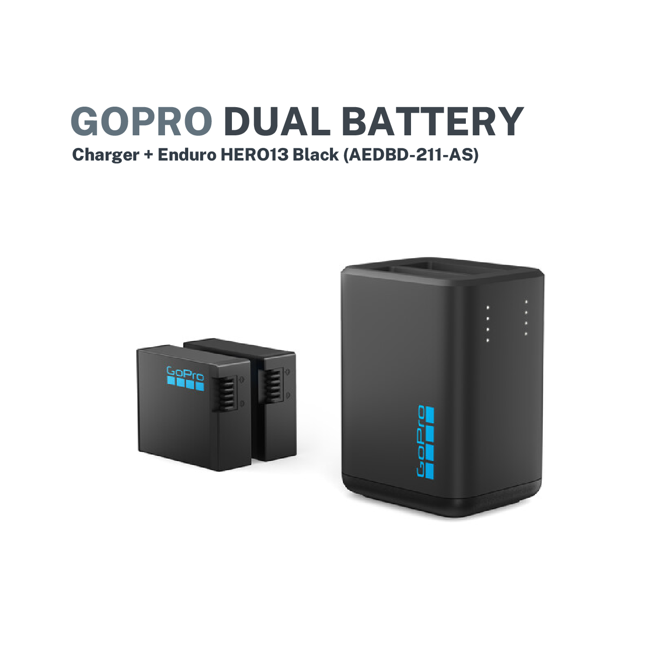 GoPro Dual-Battery Charger with Two Enduro Batteries for HERO13 Black
