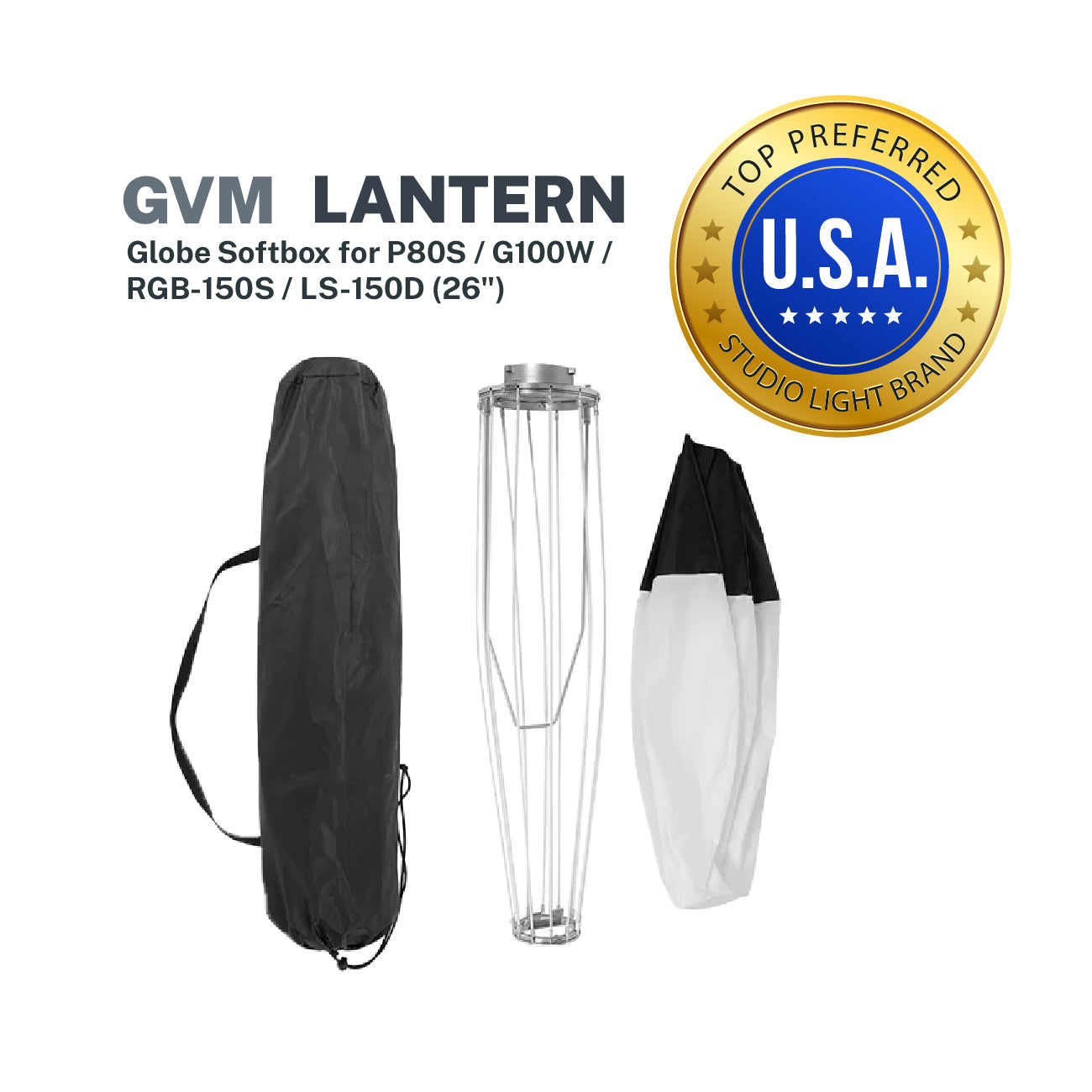 GVM Lantern Globe Softbox for P80S / G100W / RGB-150S / LS-150D (26")