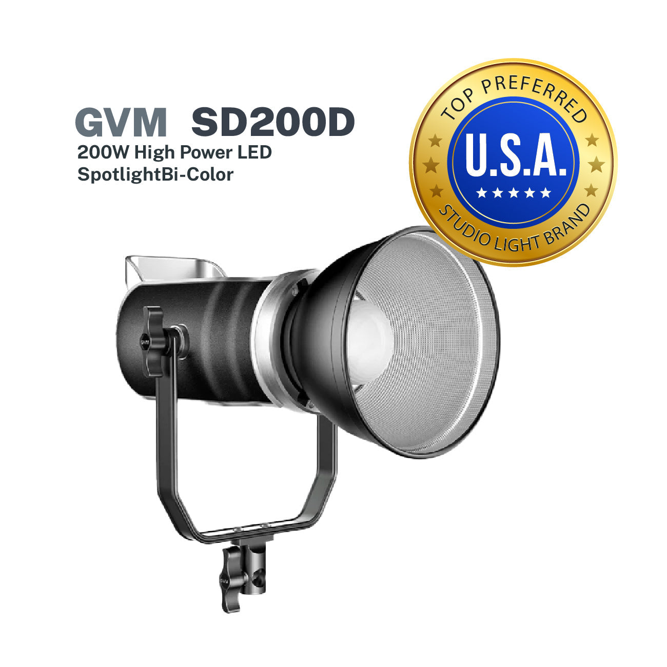 GVM SD200D 200W High Power LED Spotlight Bi-Color