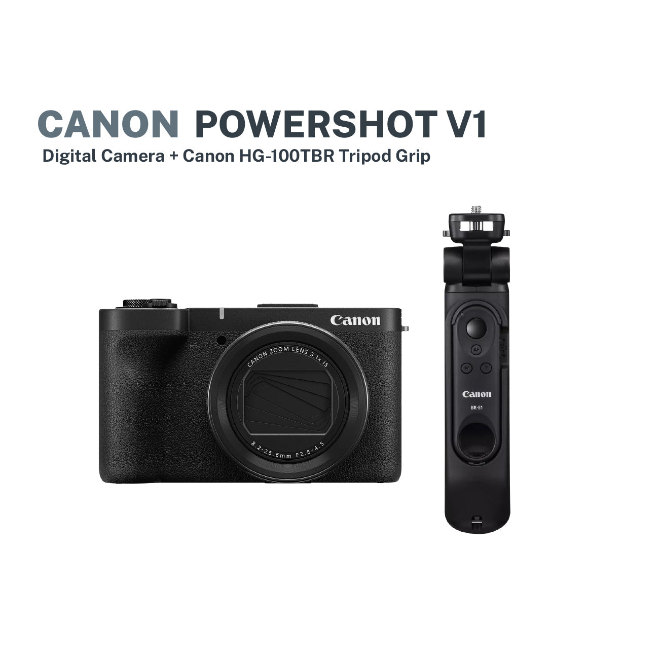 Canon PowerShot V1 Digital Camera + Canon HG-100TBR Tripod Grip