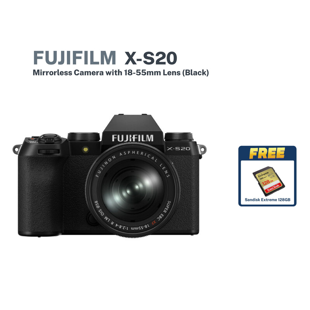 FUJIFILM X-S20 Mirrorless Camera with 18-55mm Lens (Black)