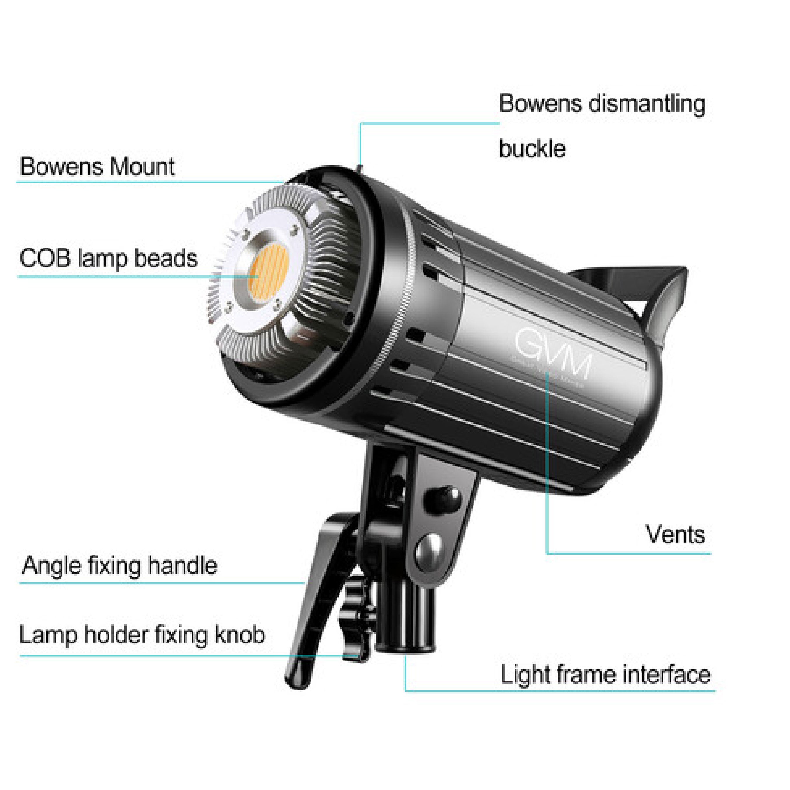 GVM-G100W 90W High Power LED Spotlight Bi-Color Studio Light