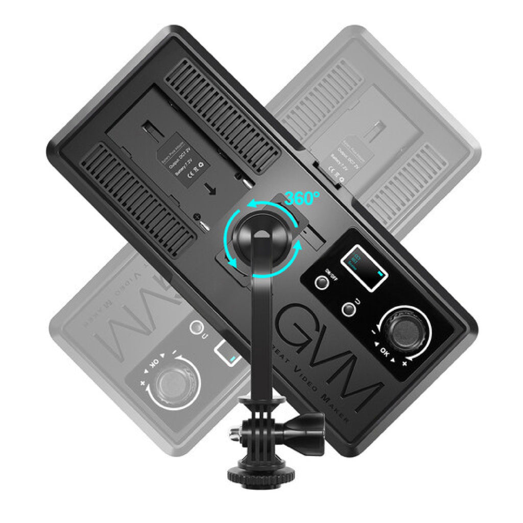 GVM GB20W On-Camera RGB LED Video 2-Light Kit with Bluetooth App and Power Supplies & Tripod Stands