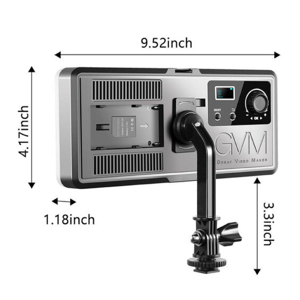 GVM GB20W On-Camera RGB LED Video 2-Light Kit with Bluetooth App and Power Supplies & Tripod Stands