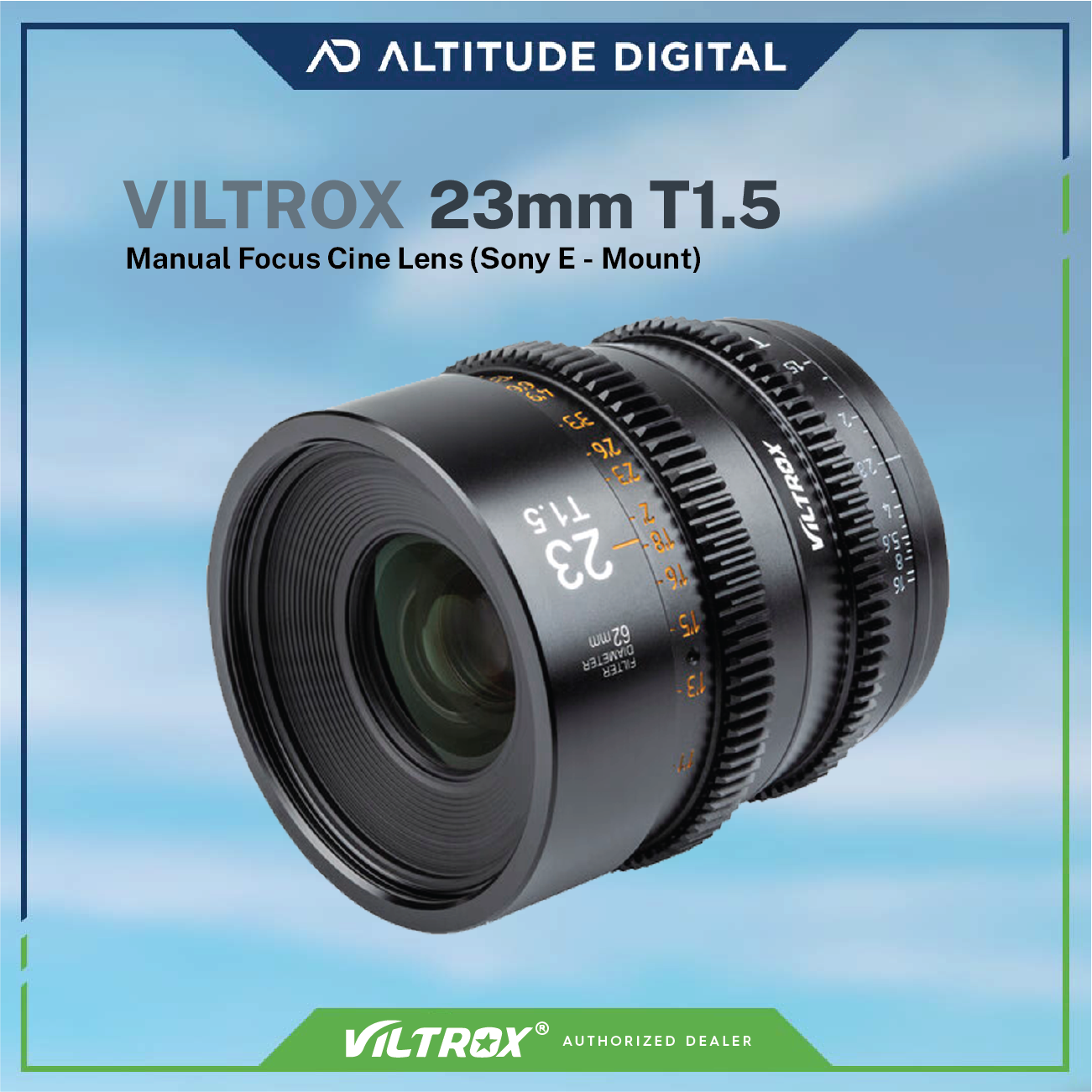 Viltrox 23mm T1.5 Manual Focus Cine Lens - E-mount