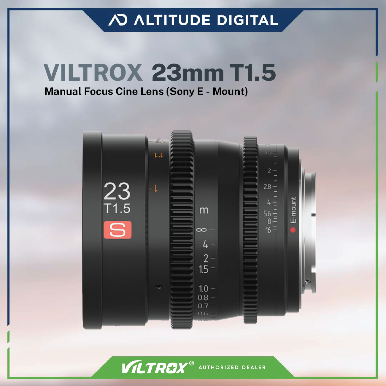 Viltrox 23mm T1.5 Manual Focus Cine Lens - E-mount
