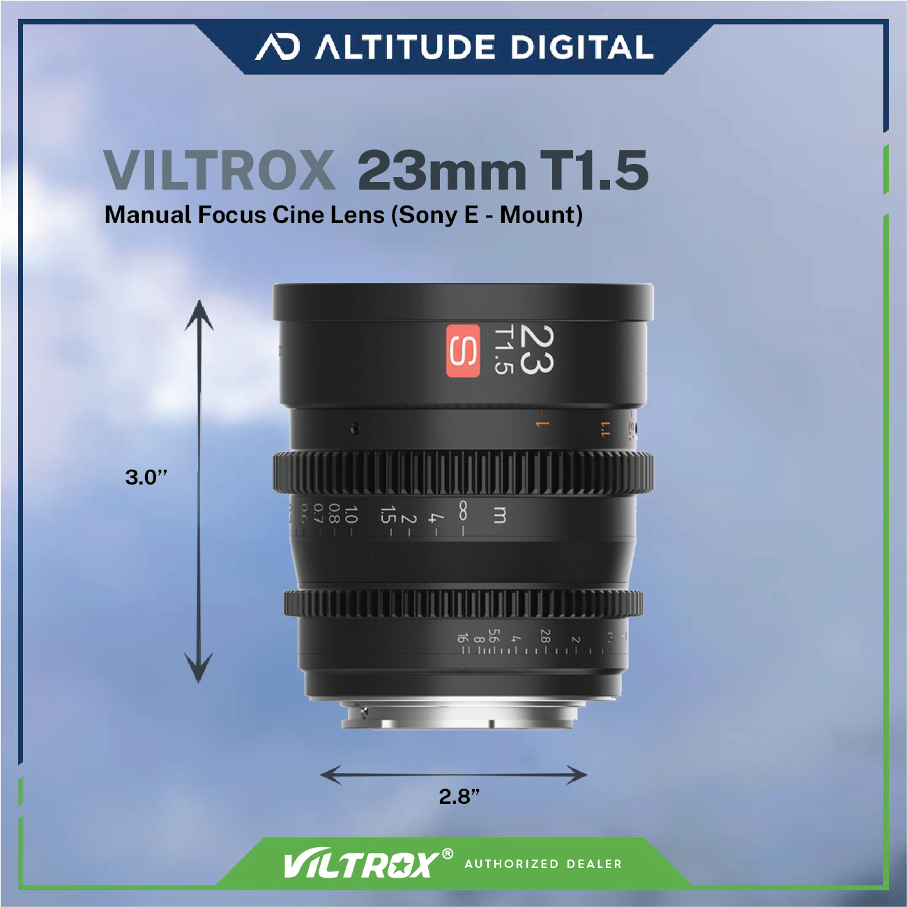 Viltrox 23mm T1.5 Manual Focus Cine Lens - E-mount