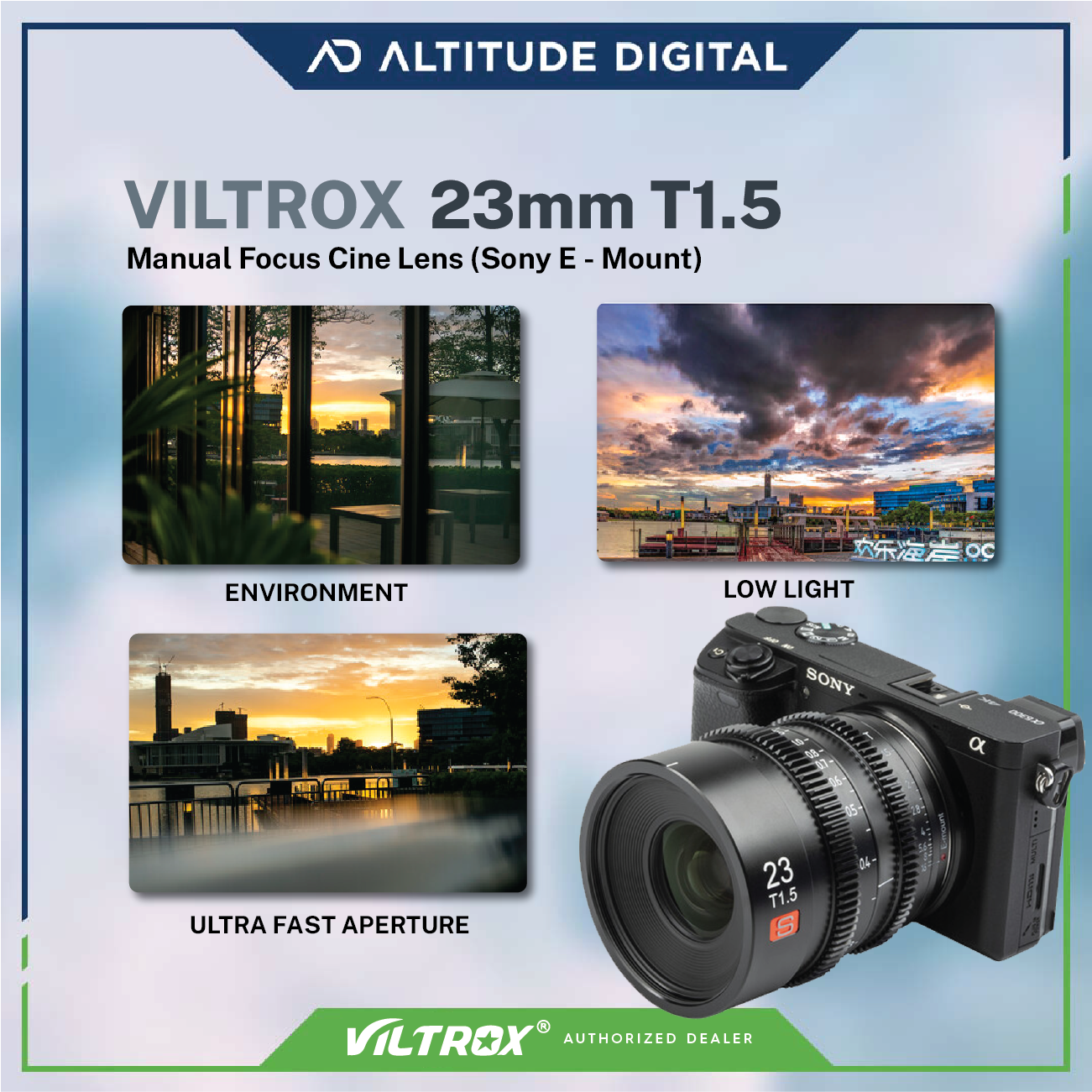 Viltrox 23mm T1.5 Manual Focus Cine Lens - E-mount