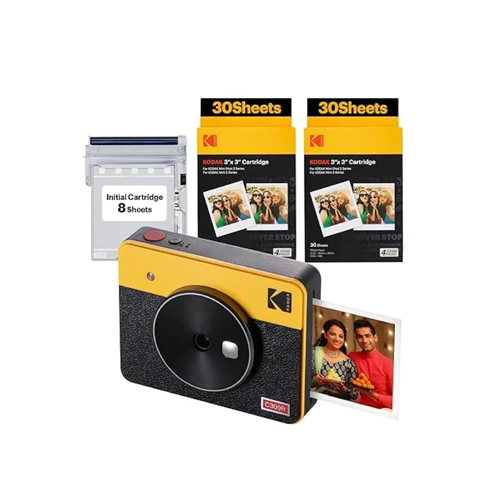 Kodak Mini Shot 3 Retro 2 in 1 Instant Camera & Photo Printer (Yellow)