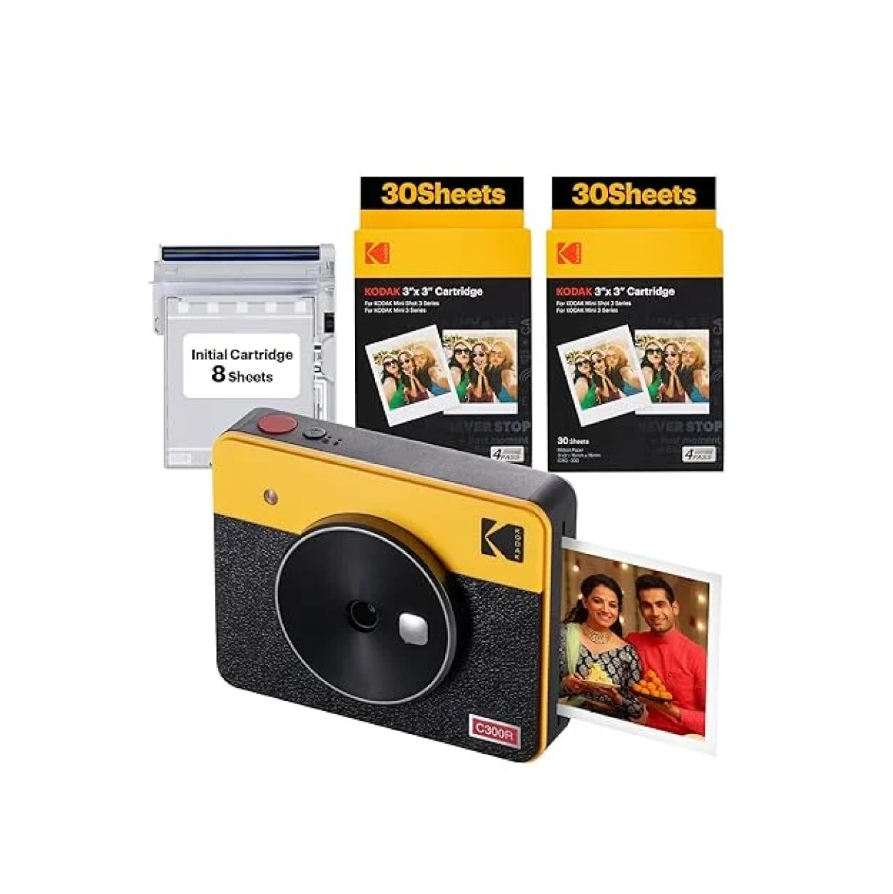 Kodak Mini Shot 3 Retro 2 in 1 Instant Camera & Photo Printer (Yellow)