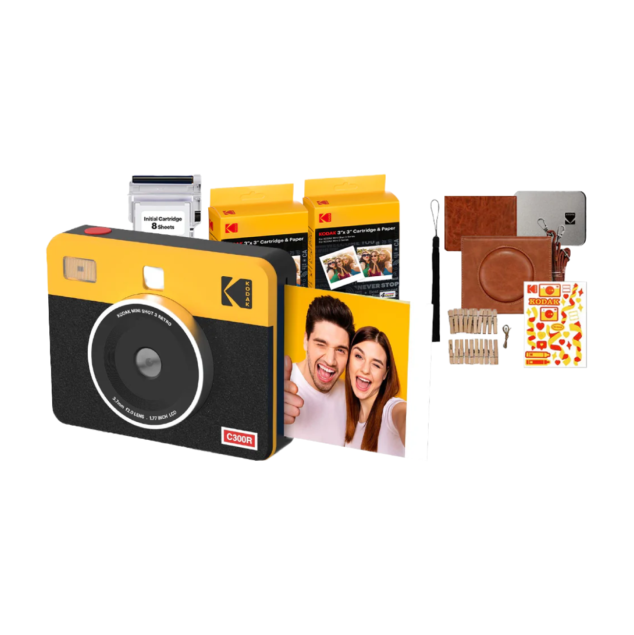 Kodak Mini Shot 3 Retro 2 in 1 Instant Camera & Photo Printer (Yellow)