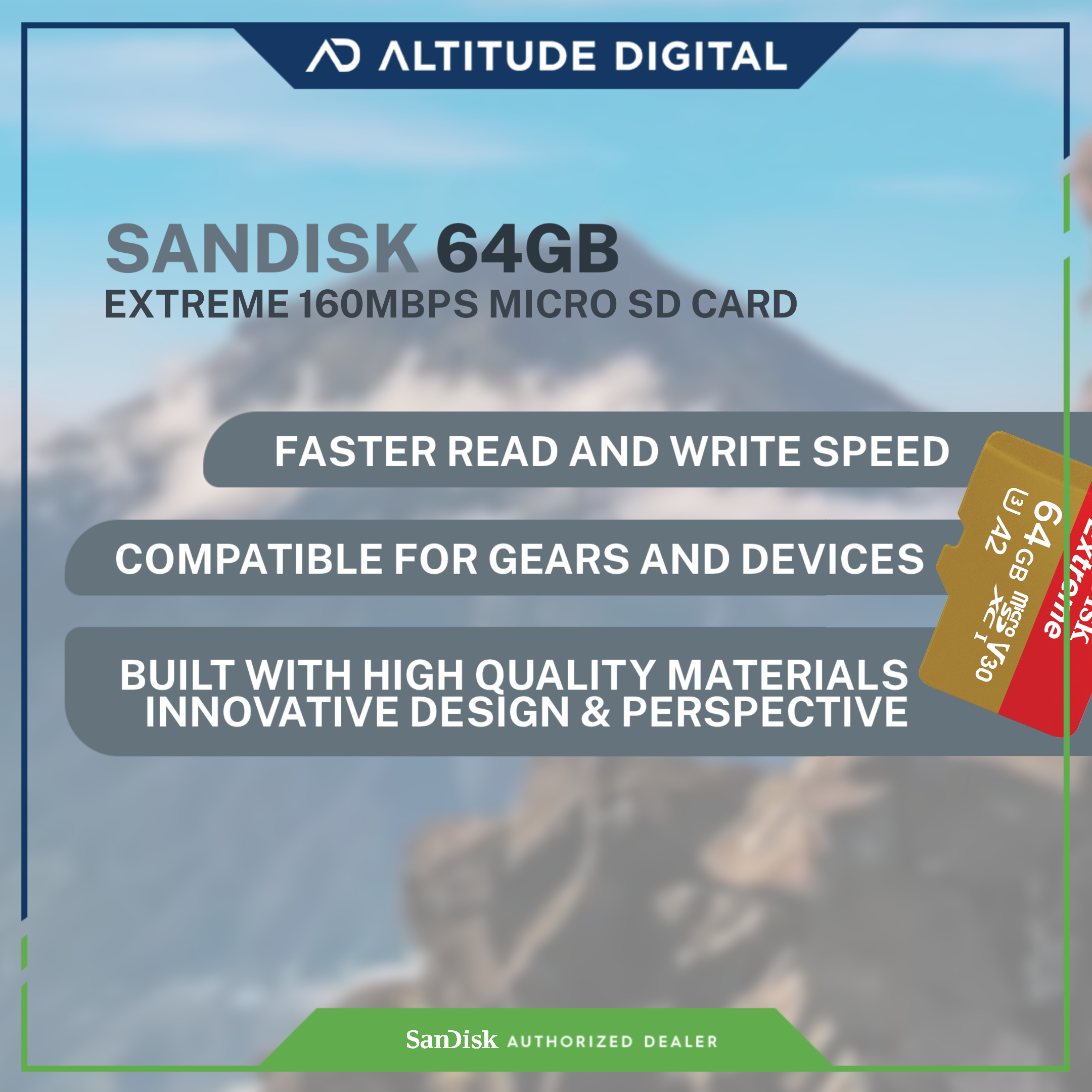 SanDisk Extreme UHS-I microSDXC Memory Card (64GB, 128GB, 256GB)