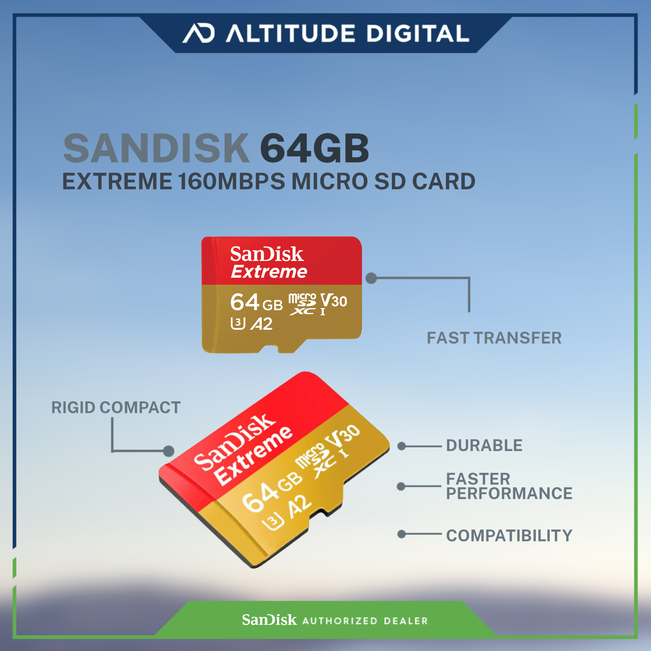 SanDisk Extreme UHS-I microSDXC Memory Card (64GB, 128GB, 256GB)