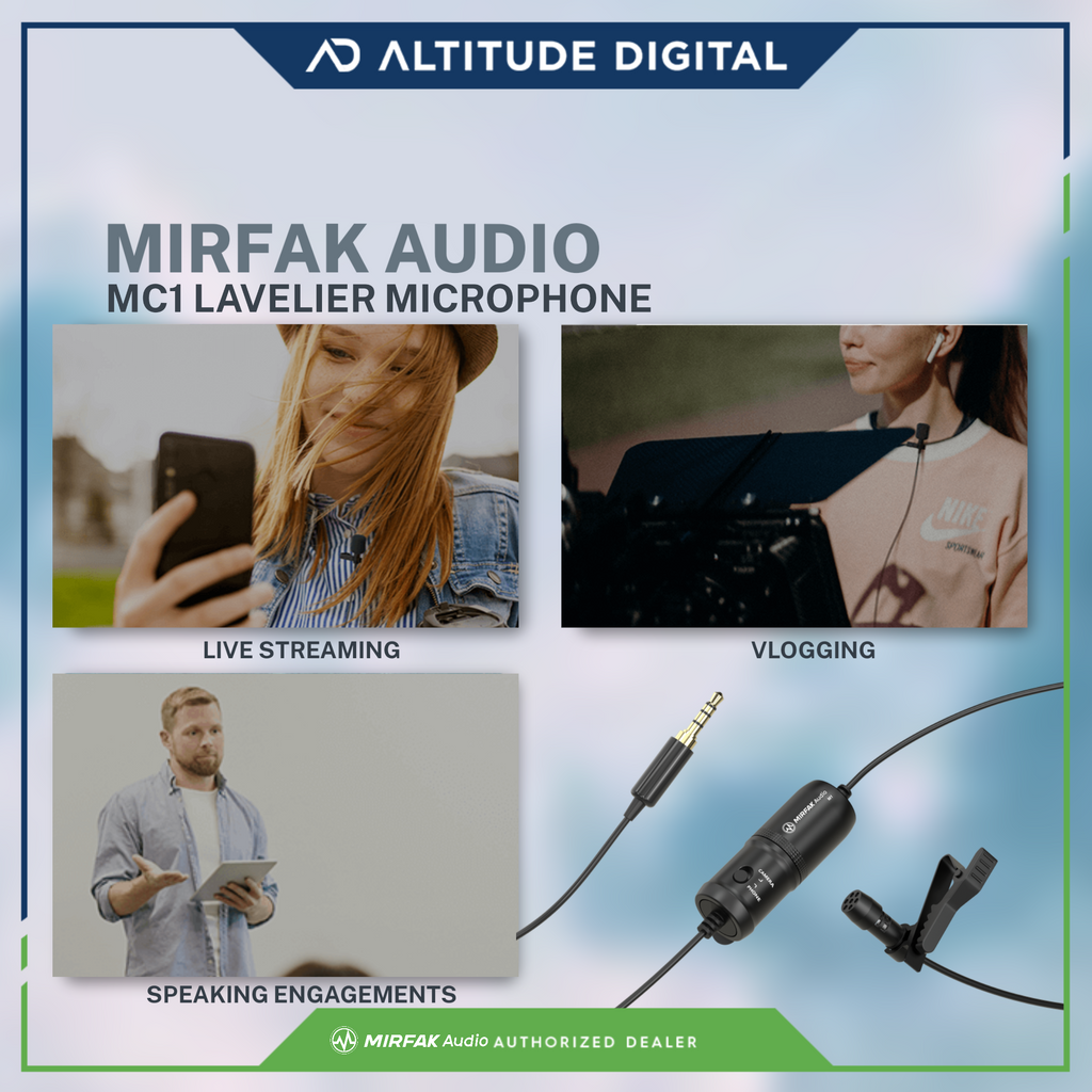 Mirfak MC1 Lavalier Microphone (Microphone for Smartphone and Camera)