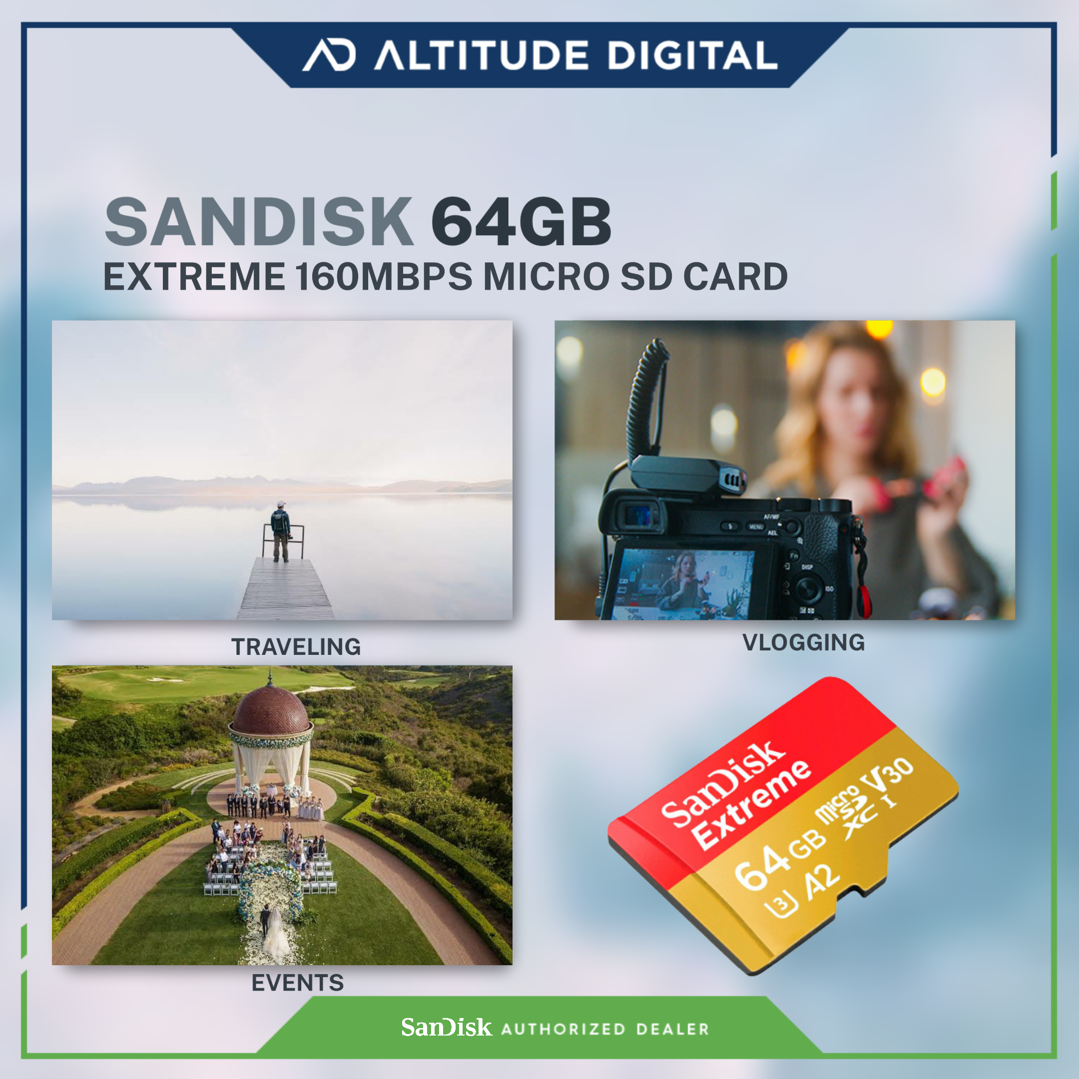 SanDisk Extreme UHS-I microSDXC Memory Card (64GB, 128GB, 256GB)