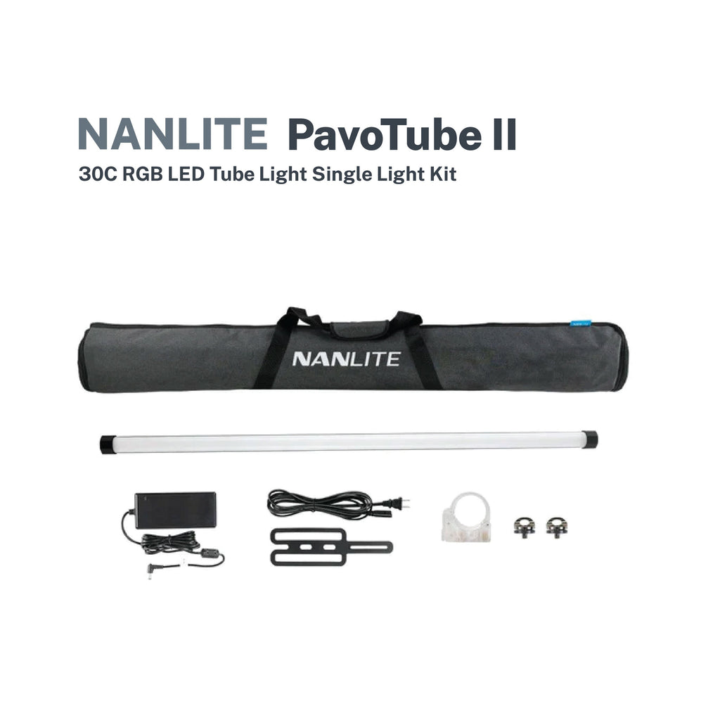 Nanlite Pavotube 30C MK2 4ft 60W RGBWW LED Tube Kit, 1-Light Kit, Bluetooth, 2.4G, DMX