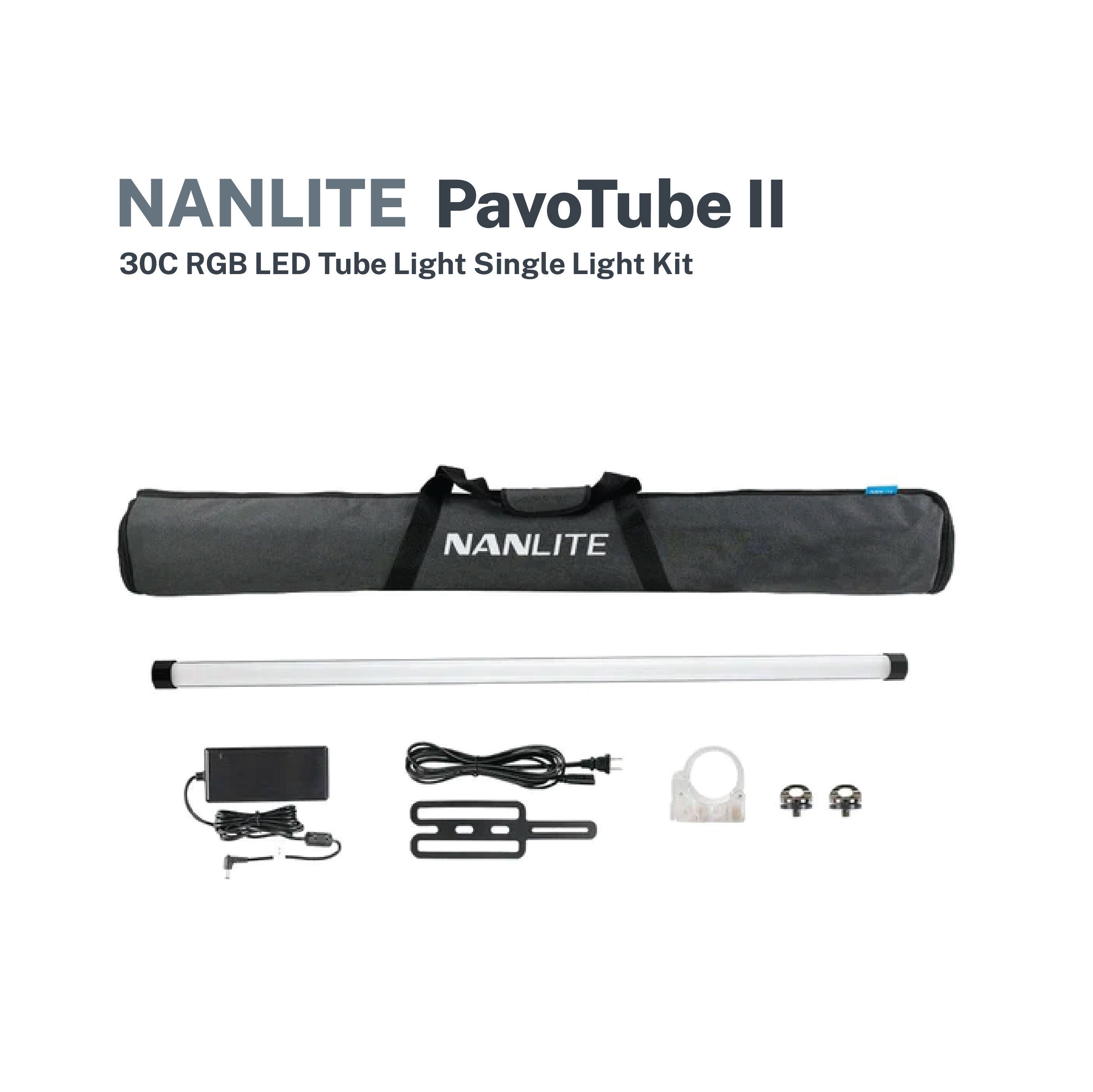 Nanlite Pavotube 30C MK2 4ft 60W RGBWW LED Tube Kit, 1-Light Kit, Bluetooth, 2.4G, DMX