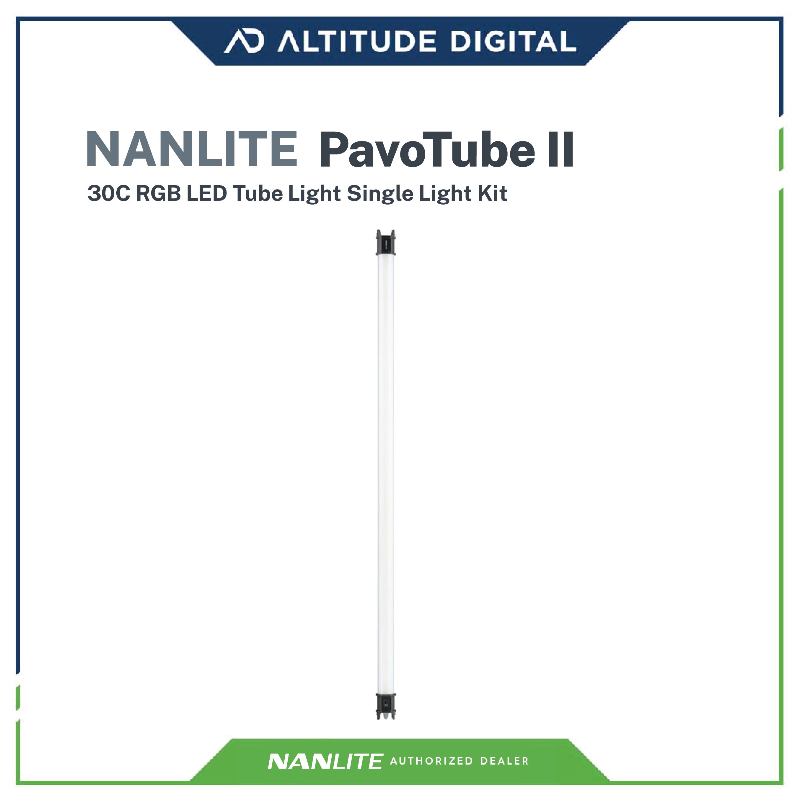 Nanlite Pavotube 30C MK2 4ft 60W RGBWW LED Tube Kit, 1-Light Kit, Bluetooth, 2.4G, DMX